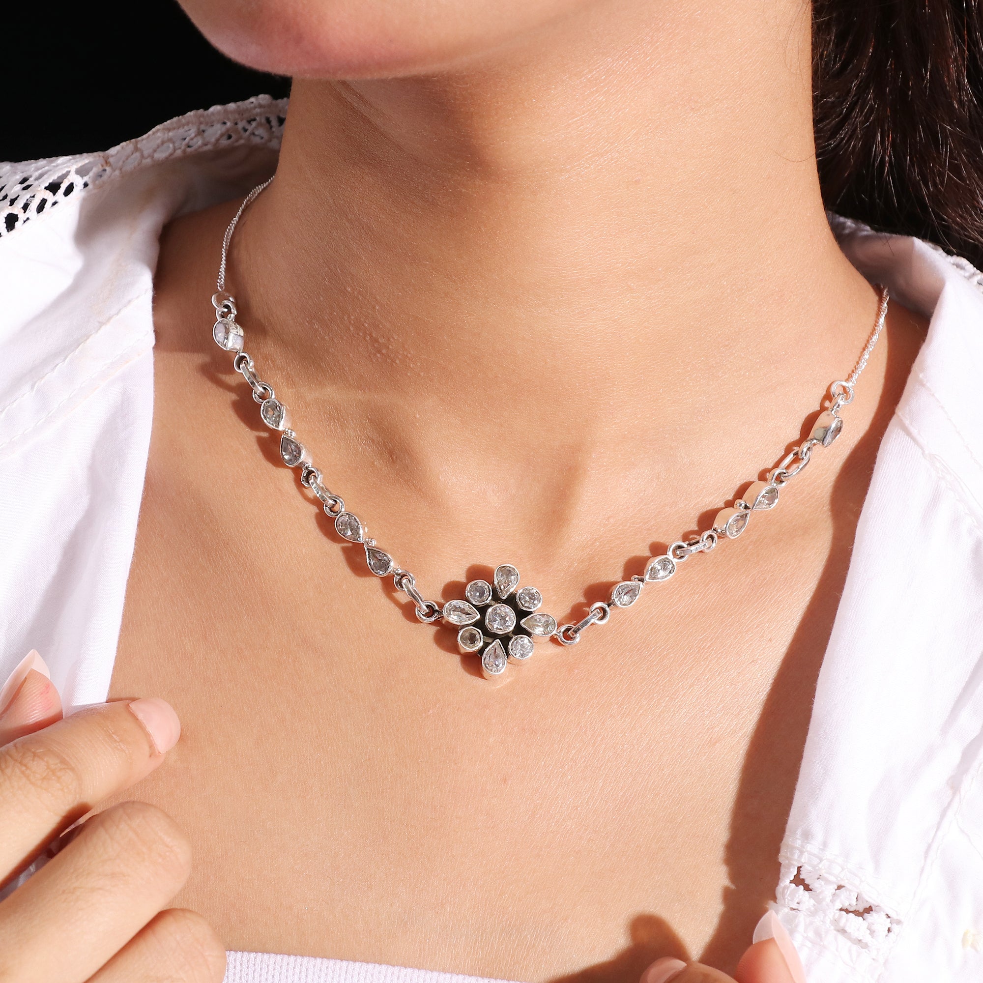 Natural Sterling Silver 925 Necklace