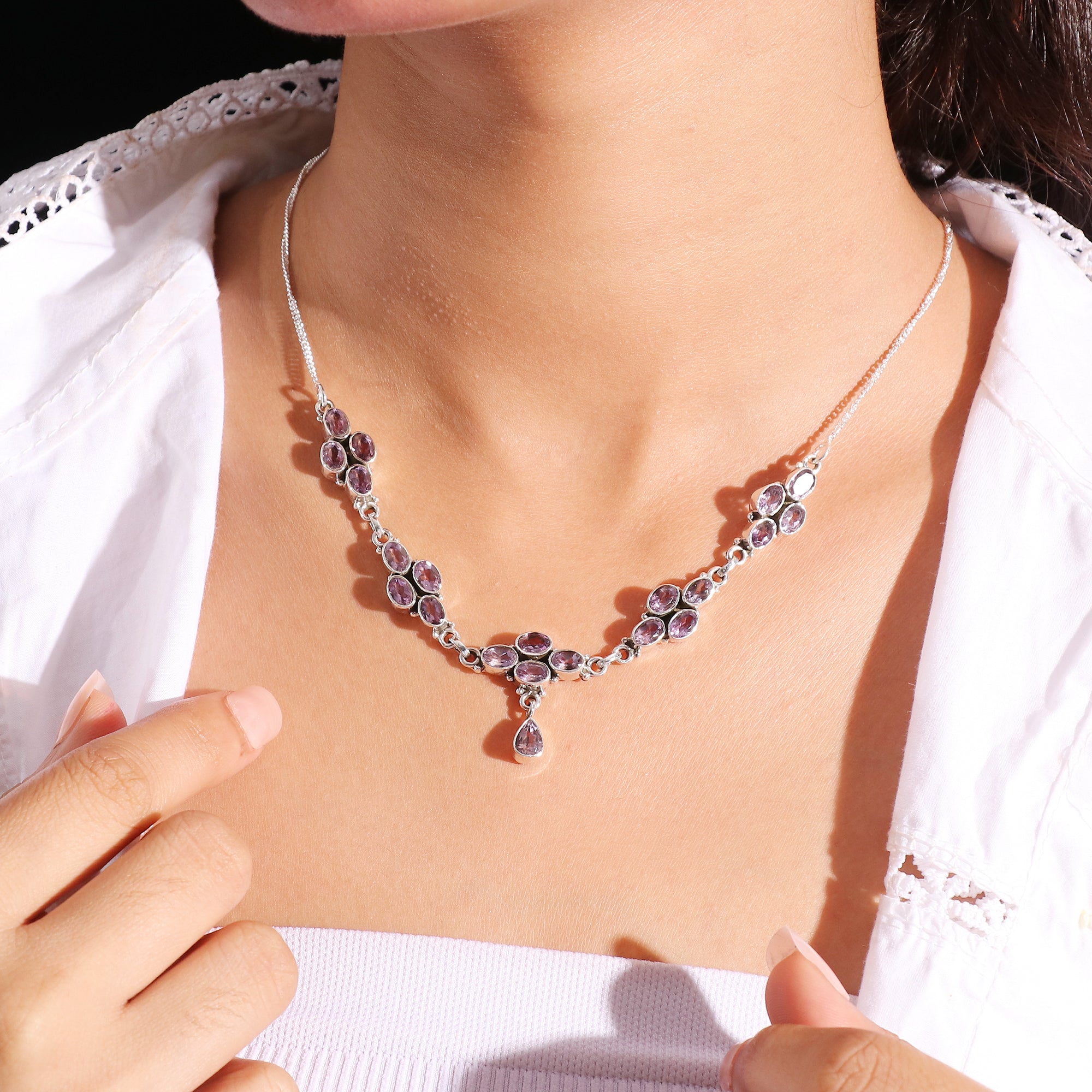 Natural Sterling Silver 925 Necklace