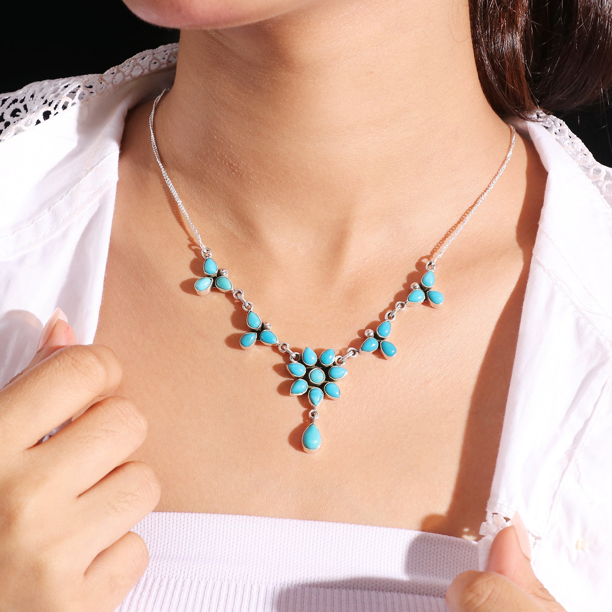 Natural Sterling Silver 925 Necklace