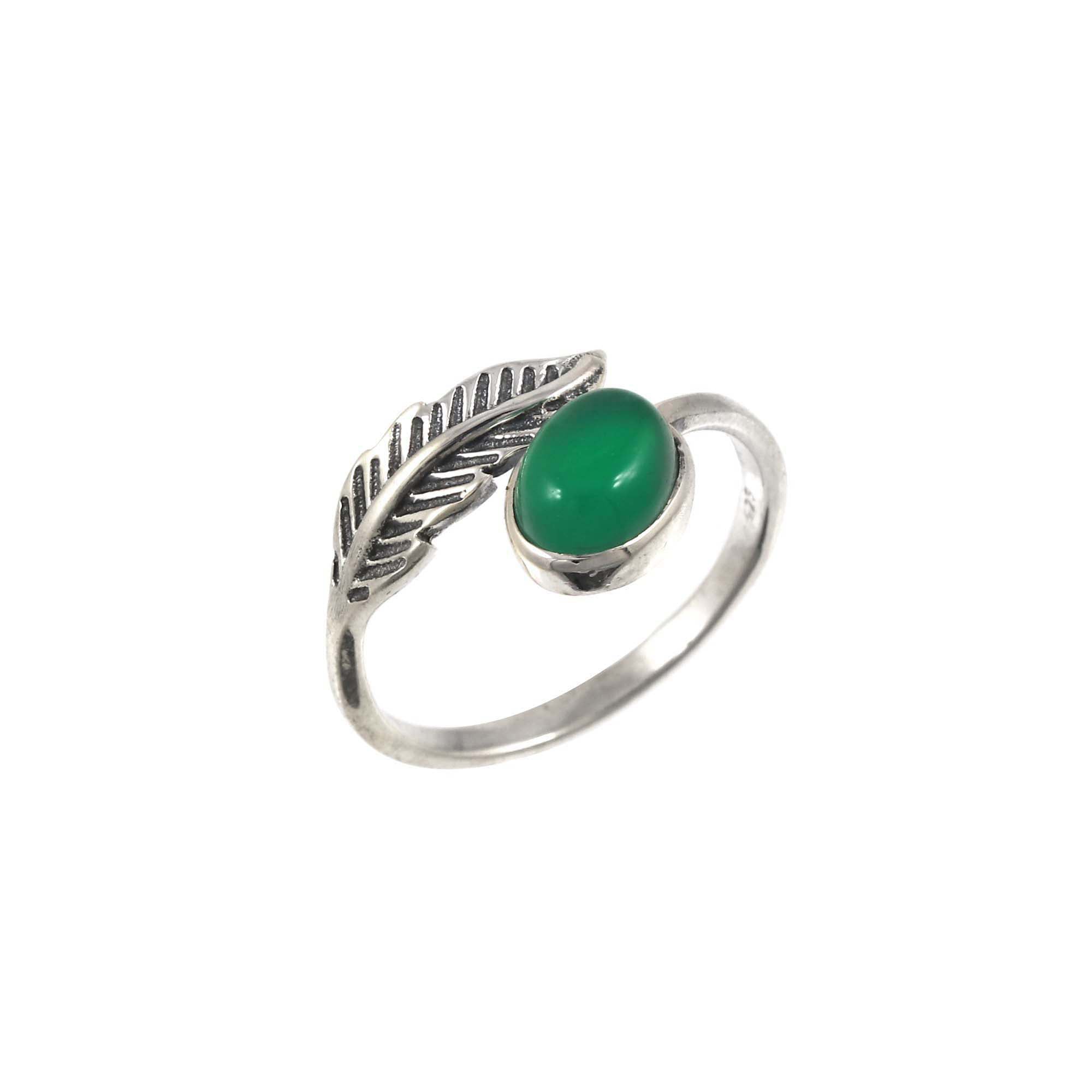 Leaf Gemstone Ring