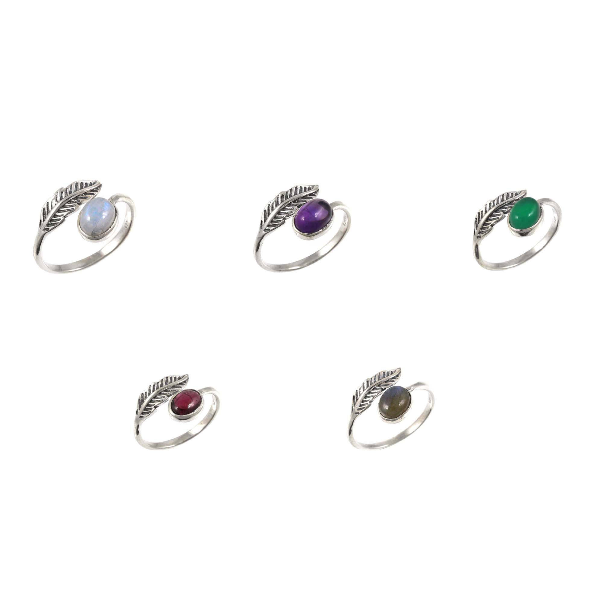 Leaf Gemstone Ring