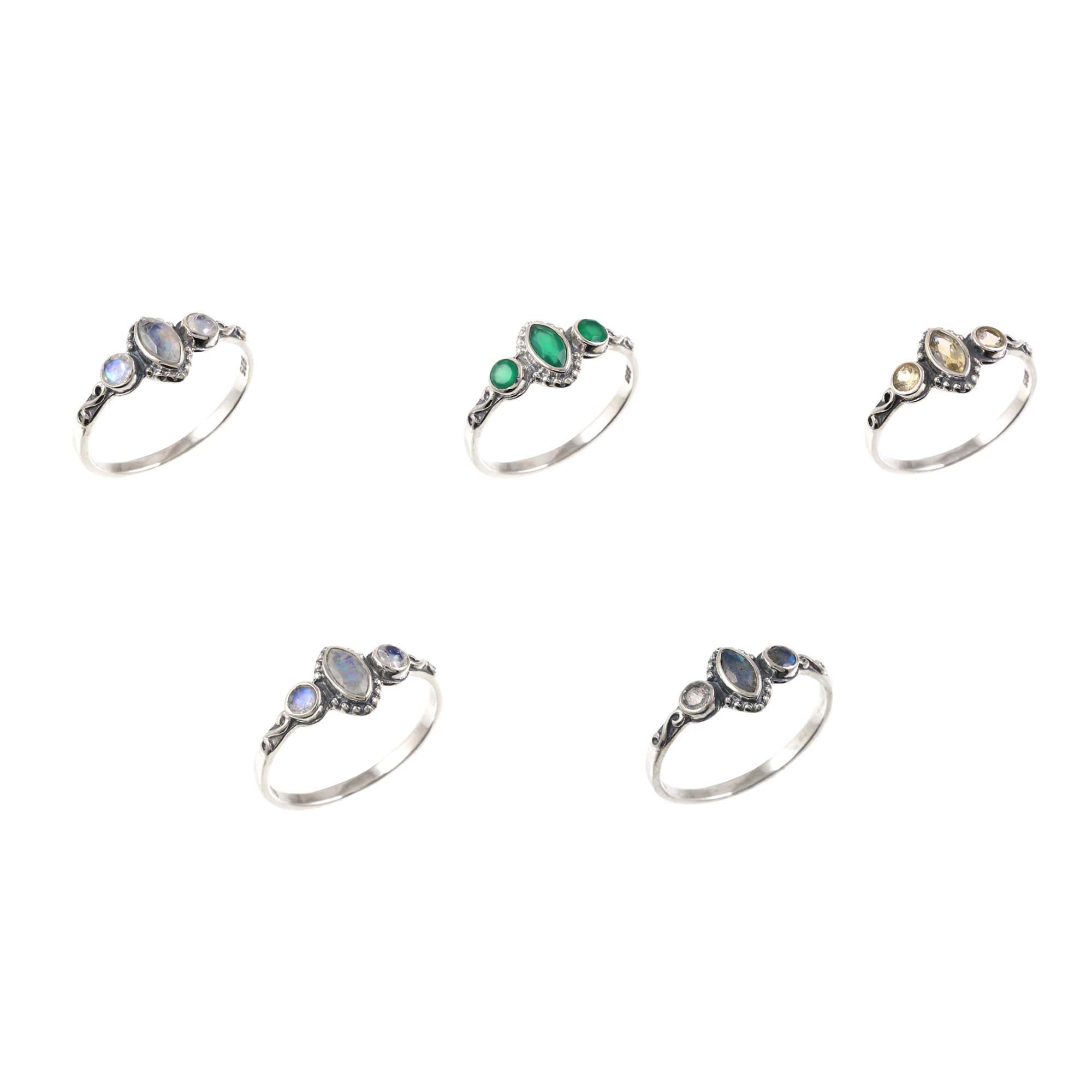 Triple Gemstone Ring