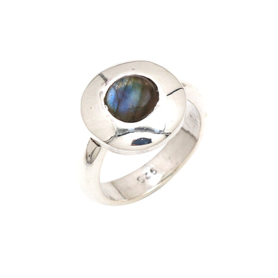 Classic Halo Labradorite Ring