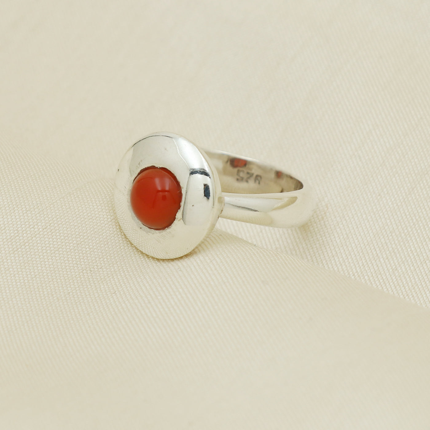 Classic Halo Red Onyx Ring
