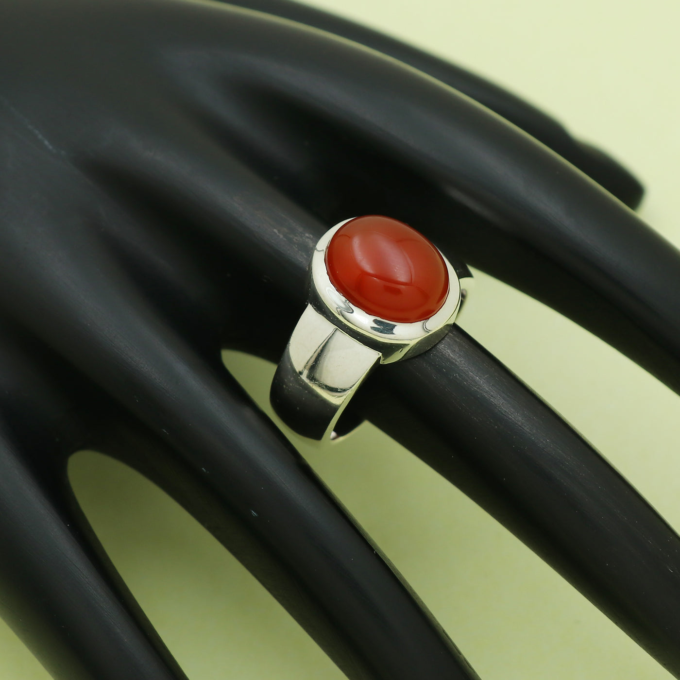 Classic Oval Red Onyx Ring