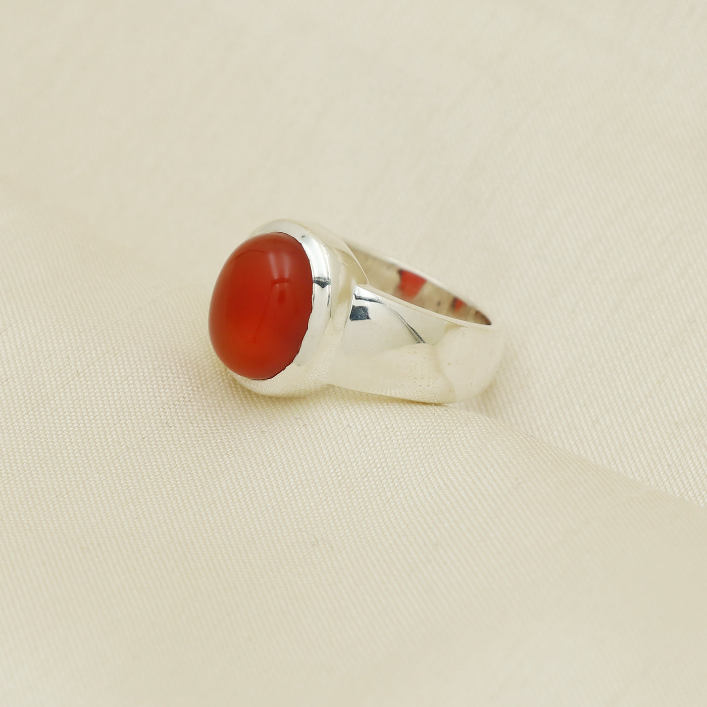 Classic Oval Red Onyx Ring