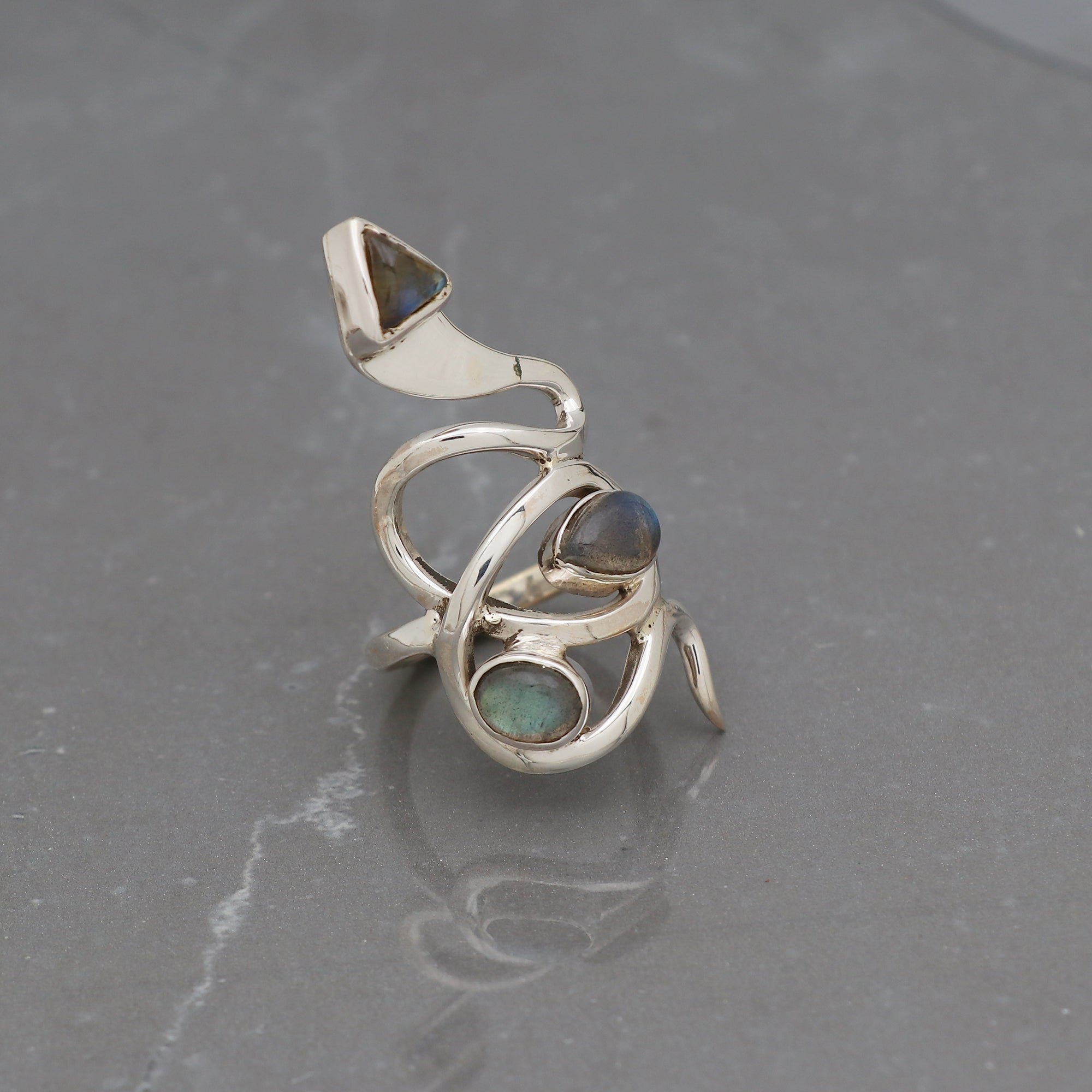 Snake Labradorite Ring