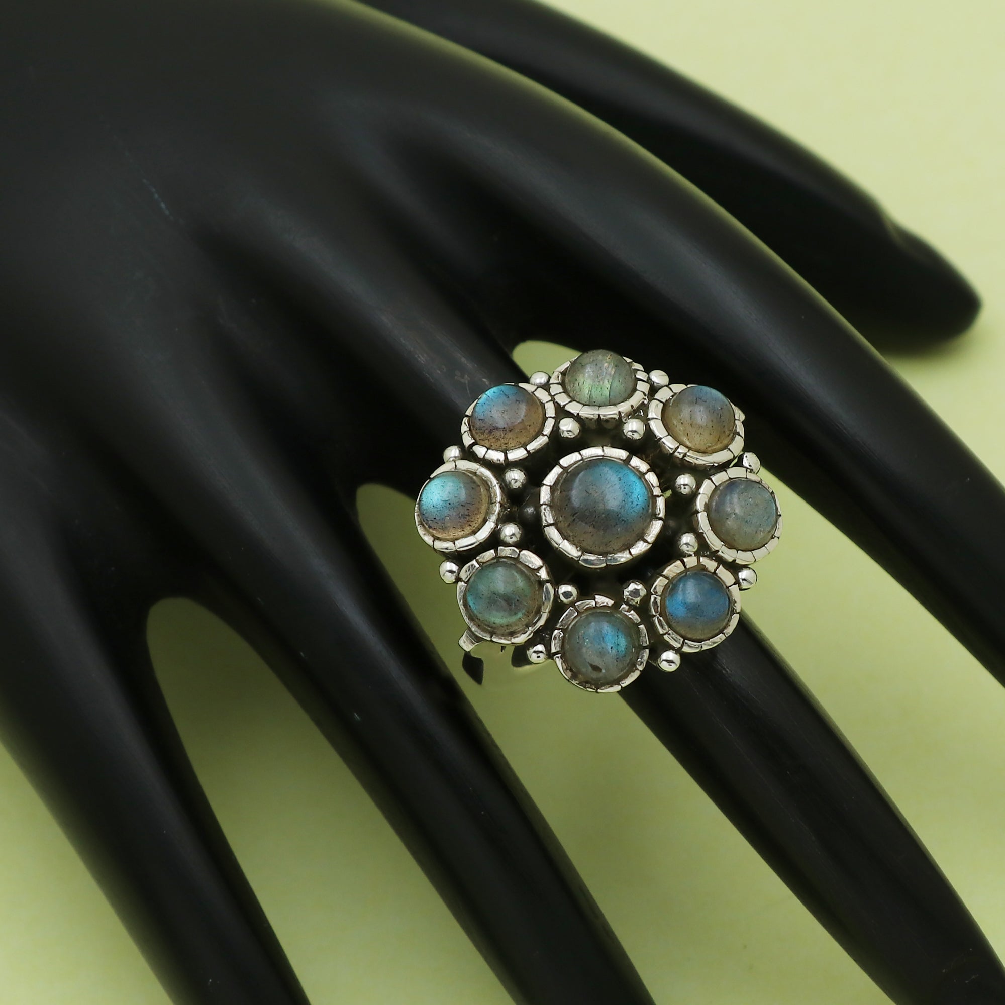 Flowery Labradorite Ring