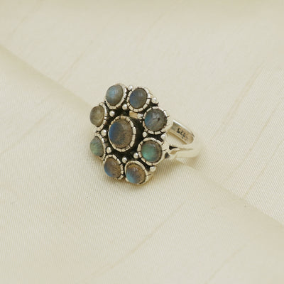 Flowery Labradorite Ring