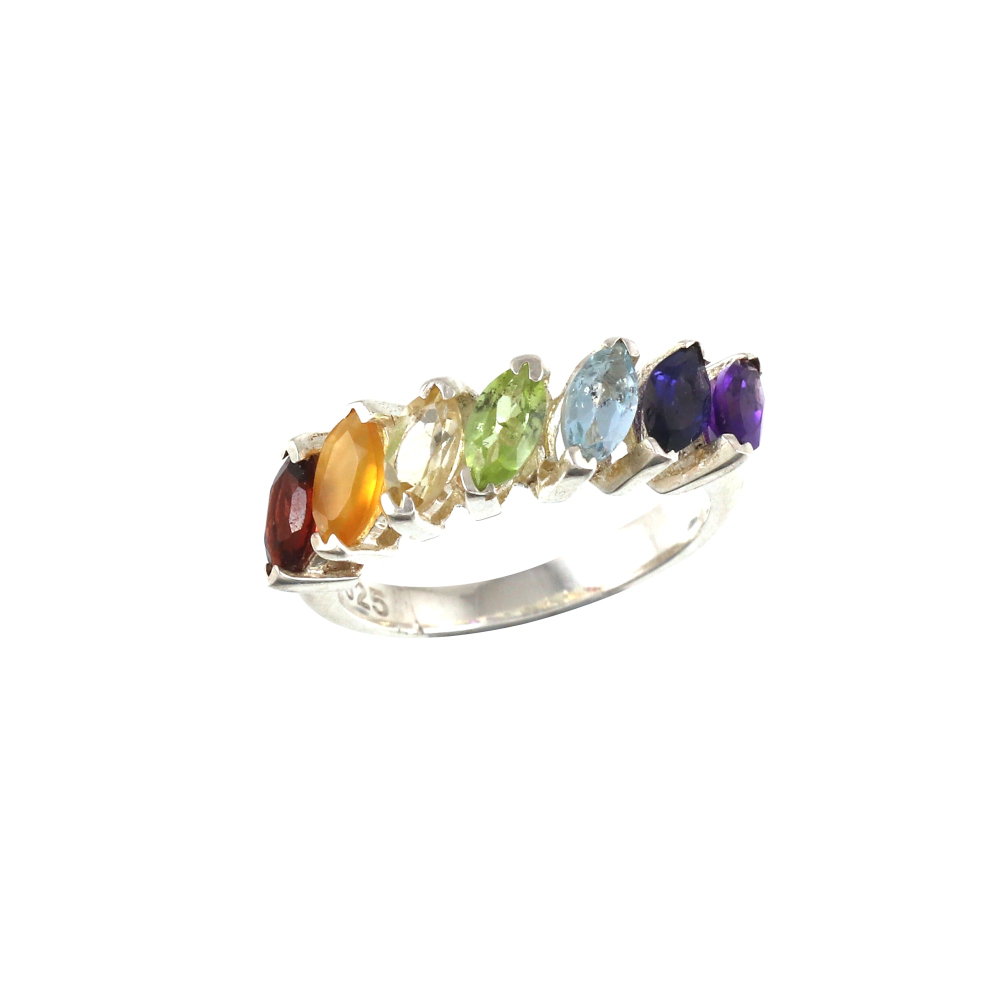 Seven Chakra Ring 925 Silver