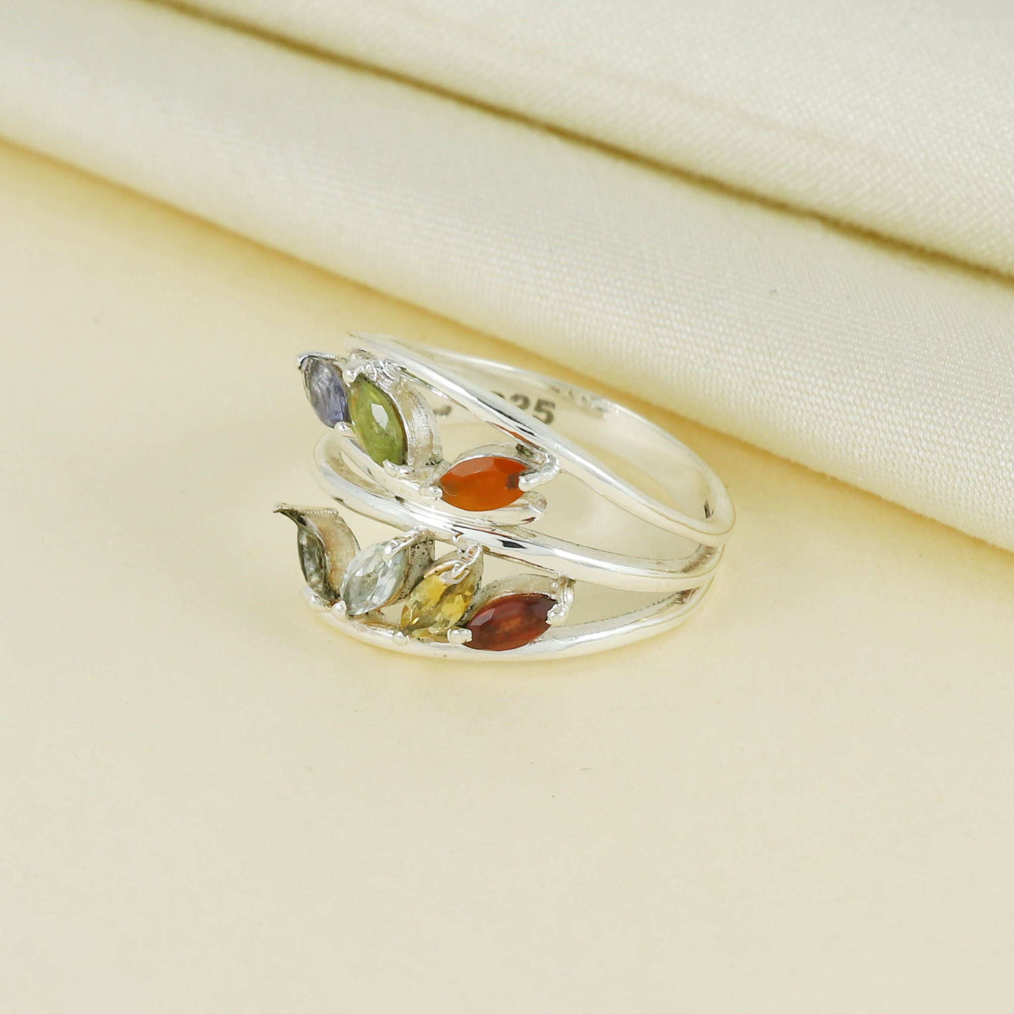 Seven Chakra Ring 925 Silver