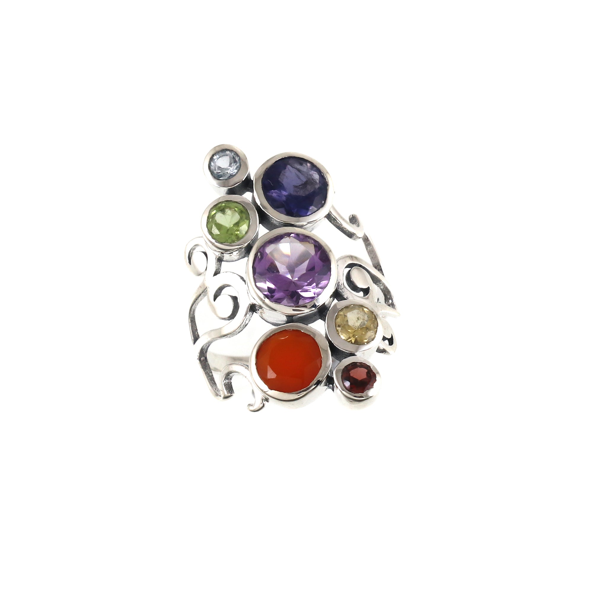 Seven Chakra Ring 925 Silver