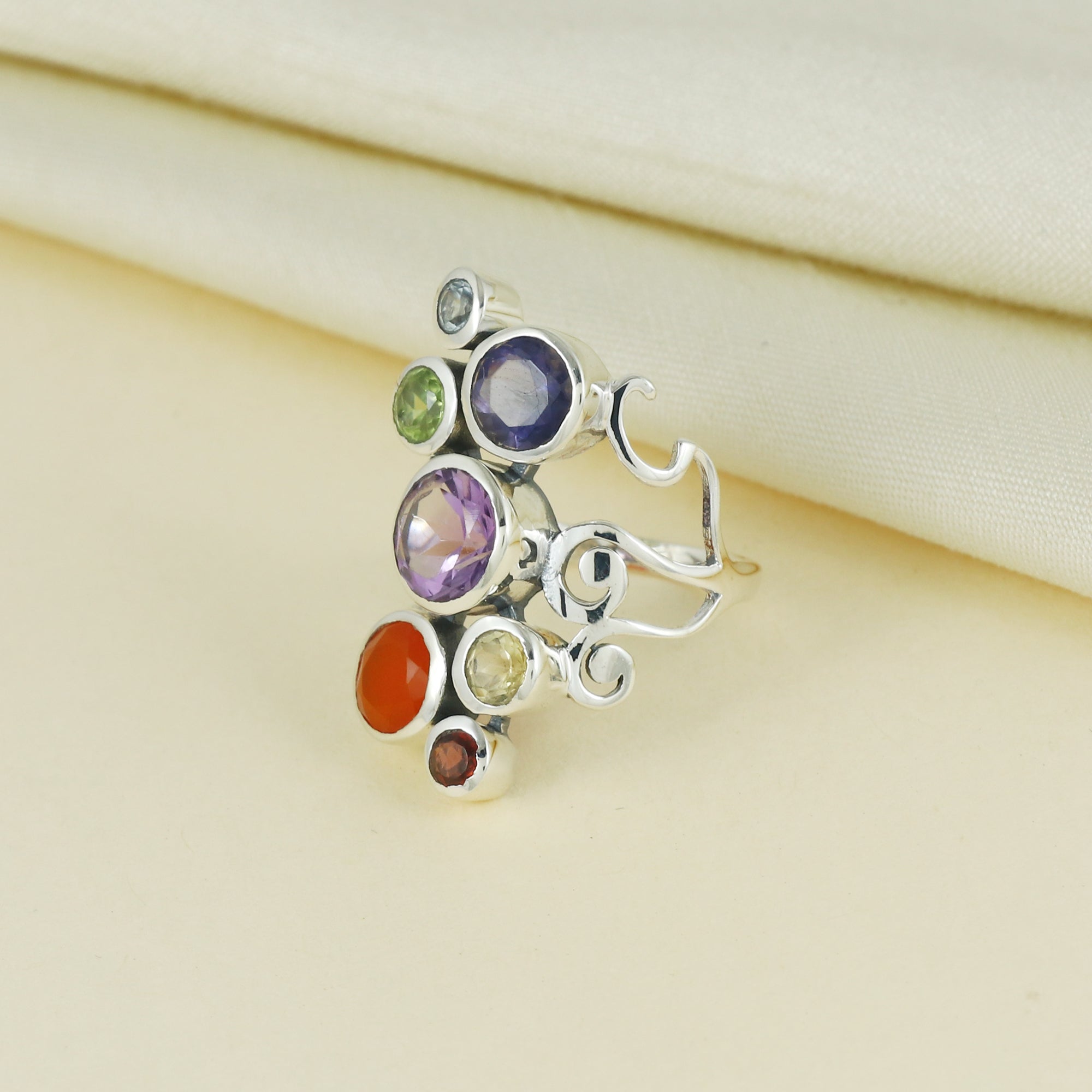 Seven Chakra Ring 925 Silver