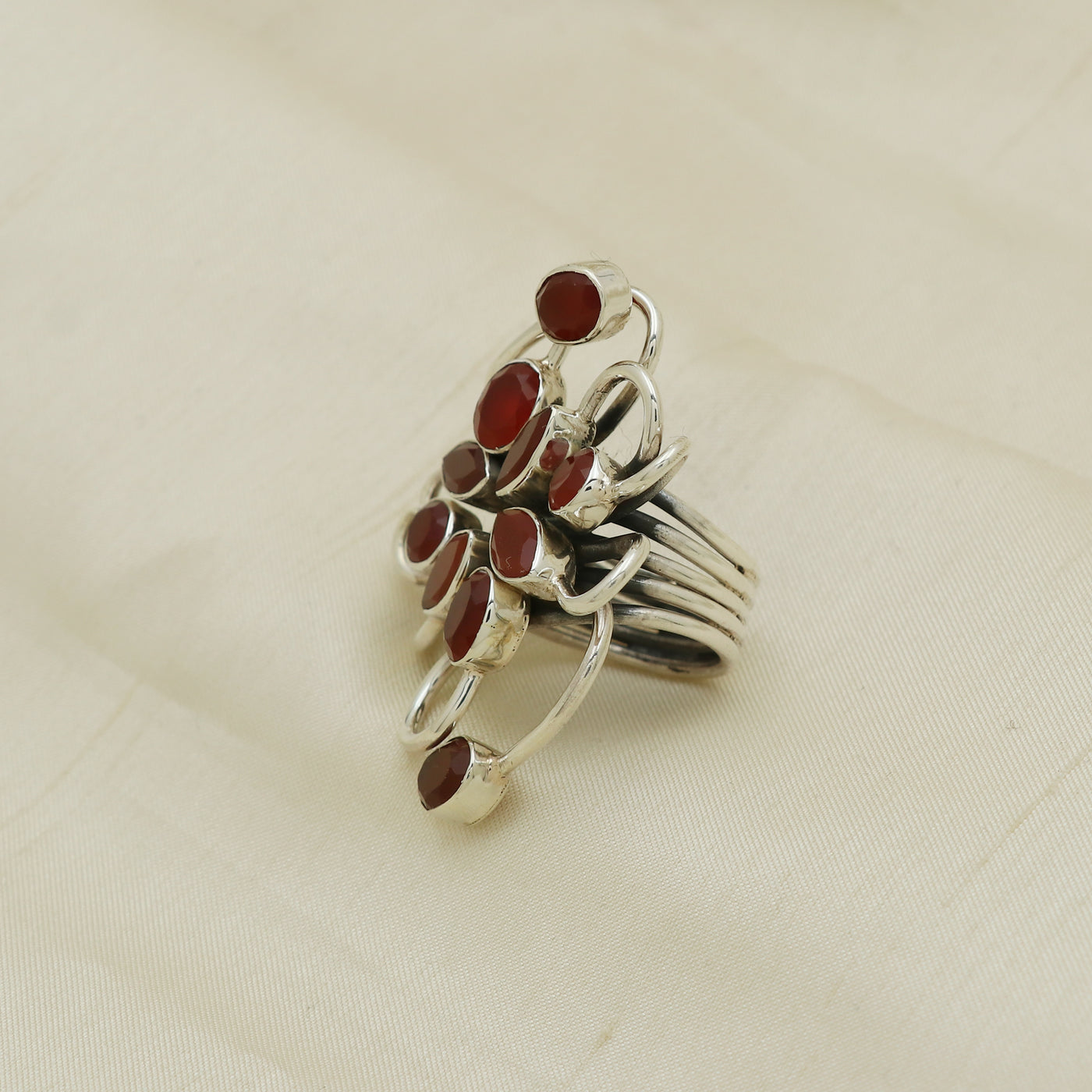 Springy Red Onyx Ring
