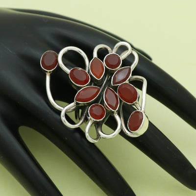 Springy Red Onyx Ring
