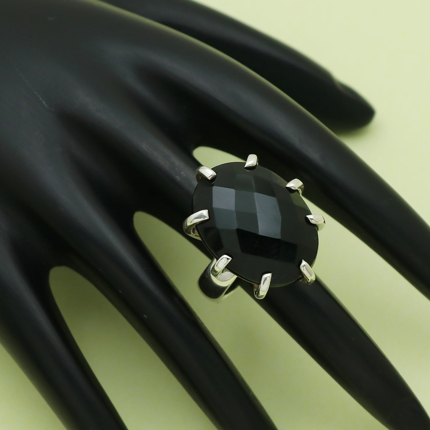 Oval Shape Black Onyx Gemstone Ring