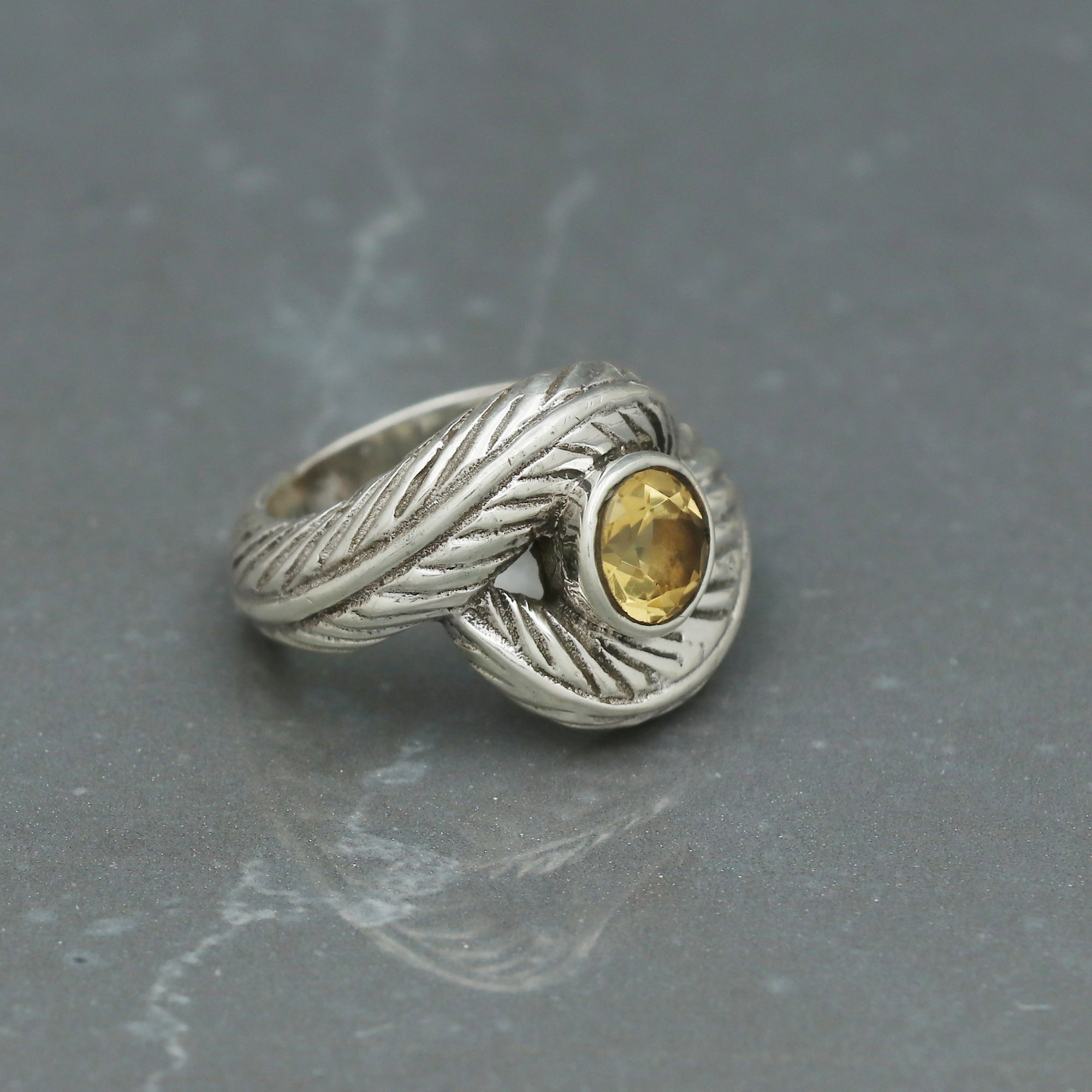 Evil Eye Citrine Ring