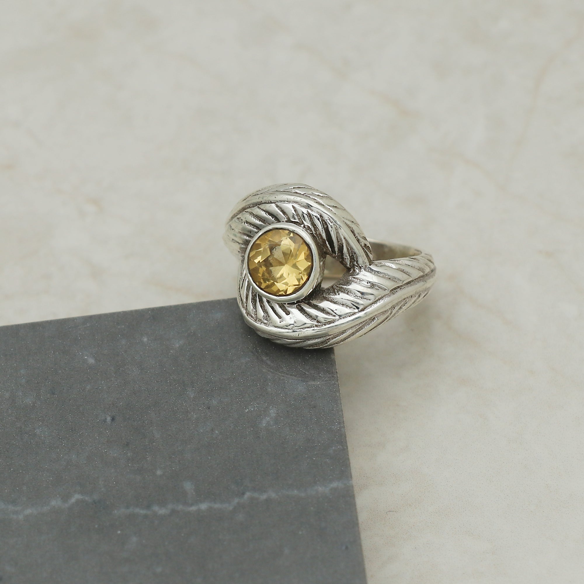 Evil Eye Citrine Ring