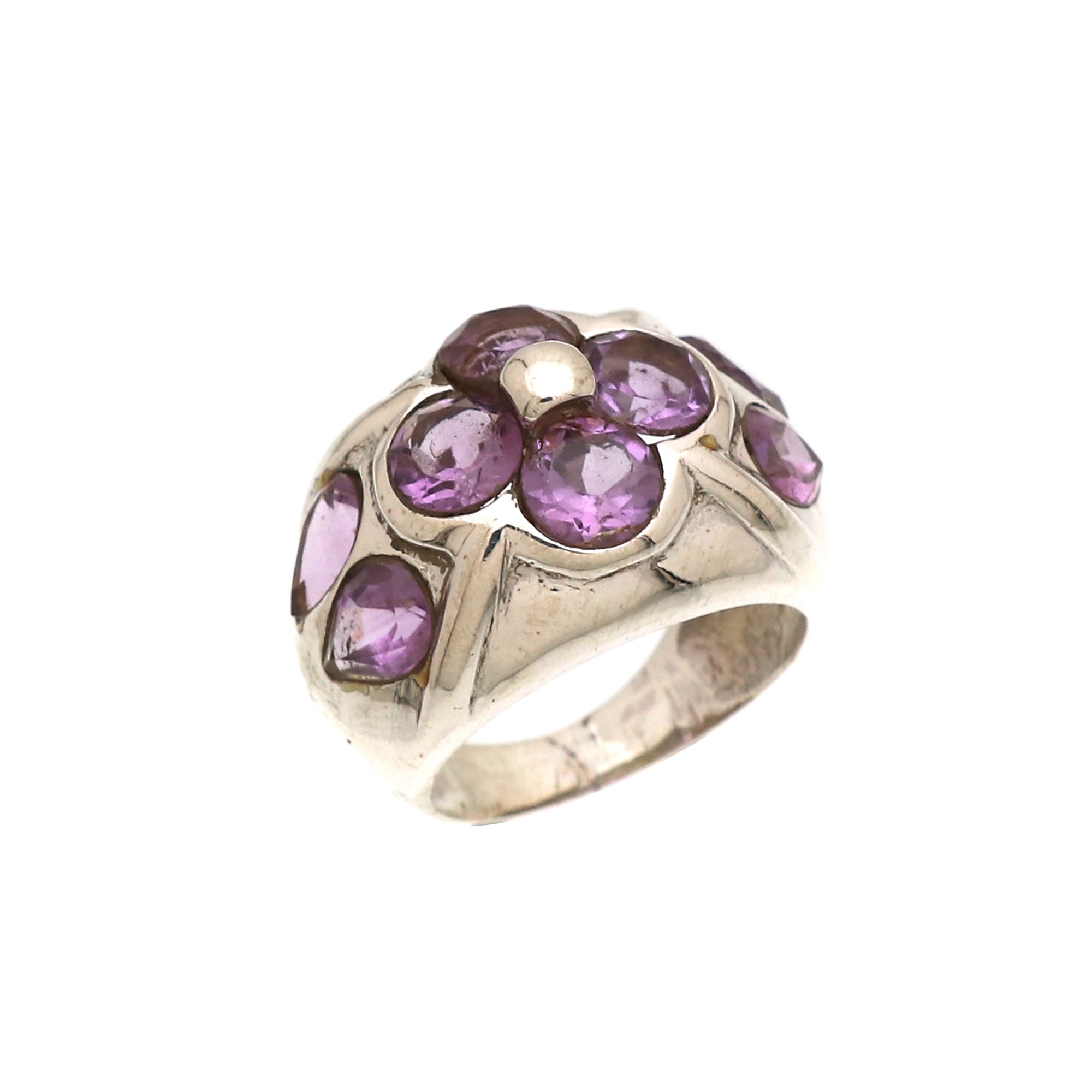 Flowery Gemstone Band
