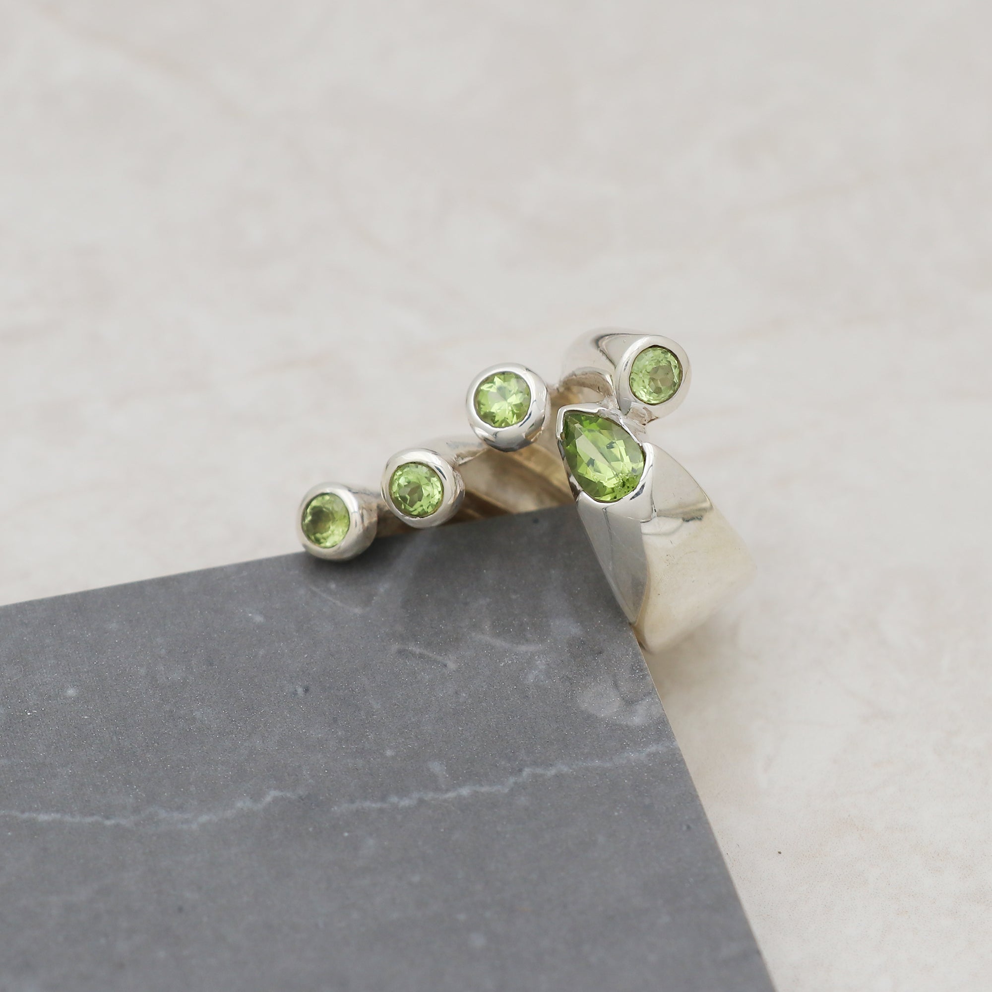 Hand Peridot Ring