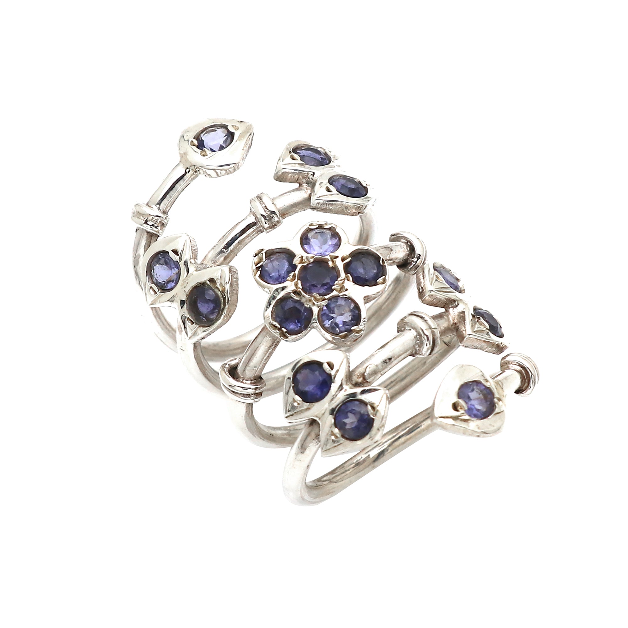 Floral Iolite Ring