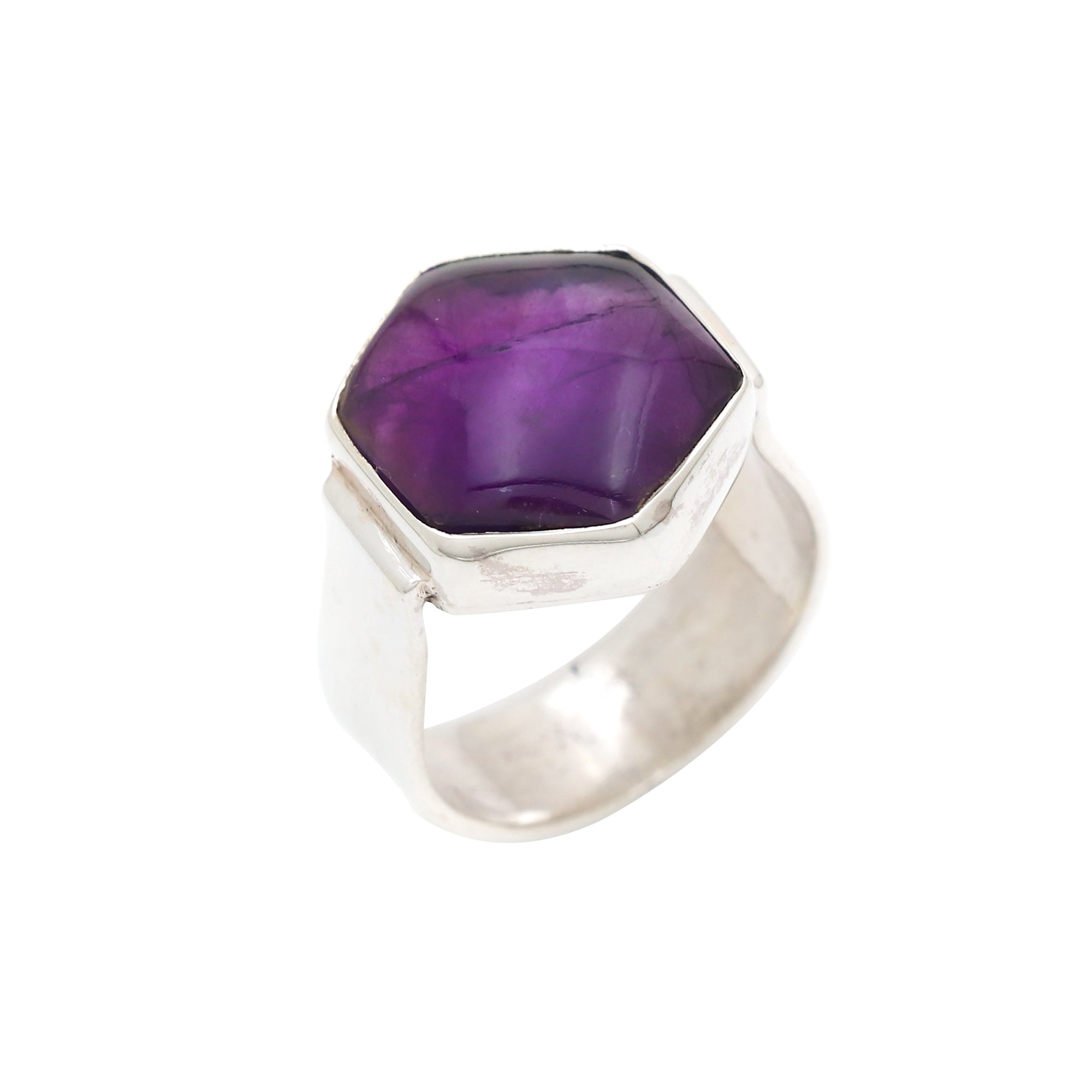 Classic Hexagon Amethyst Ring
