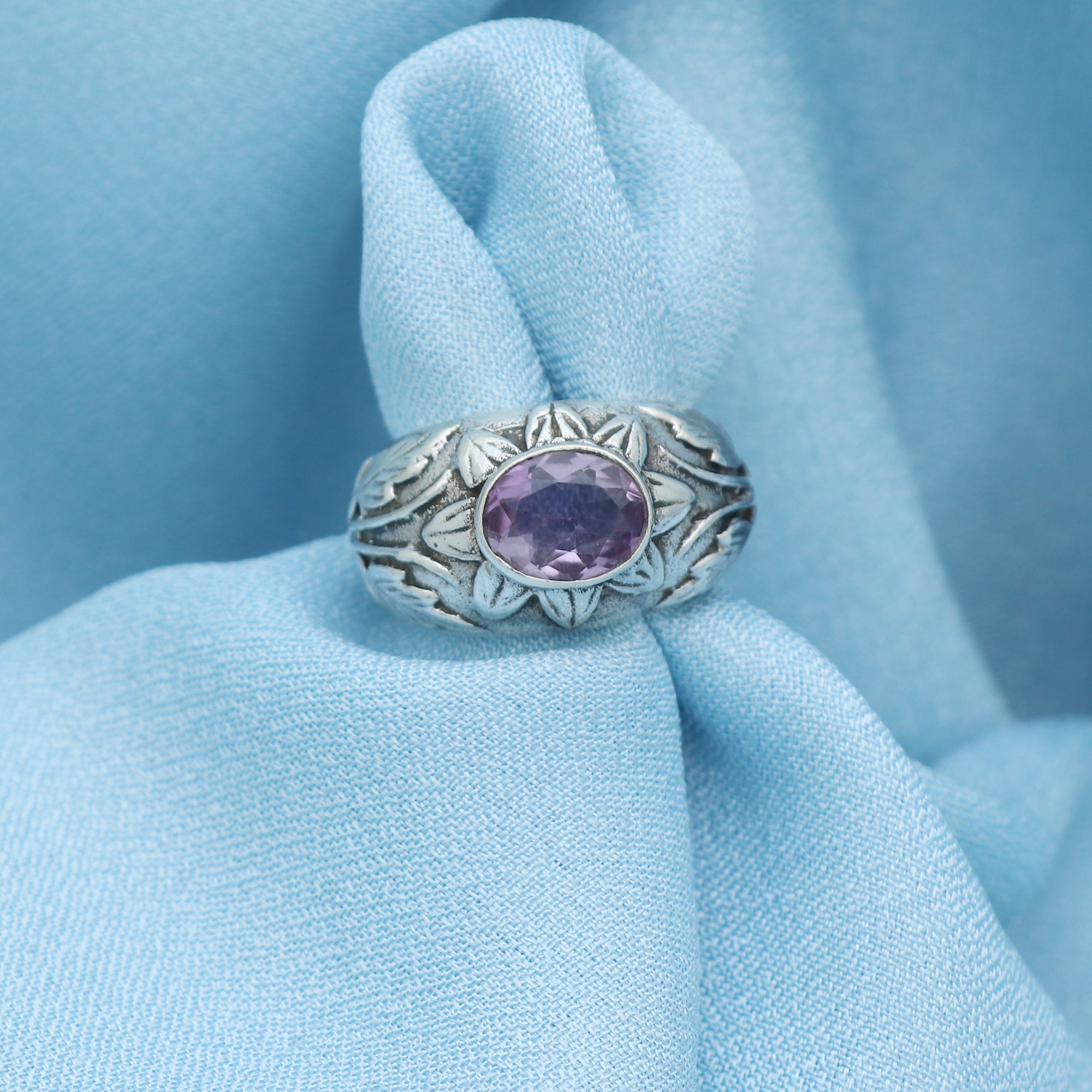 Flowery Gemstone Ring