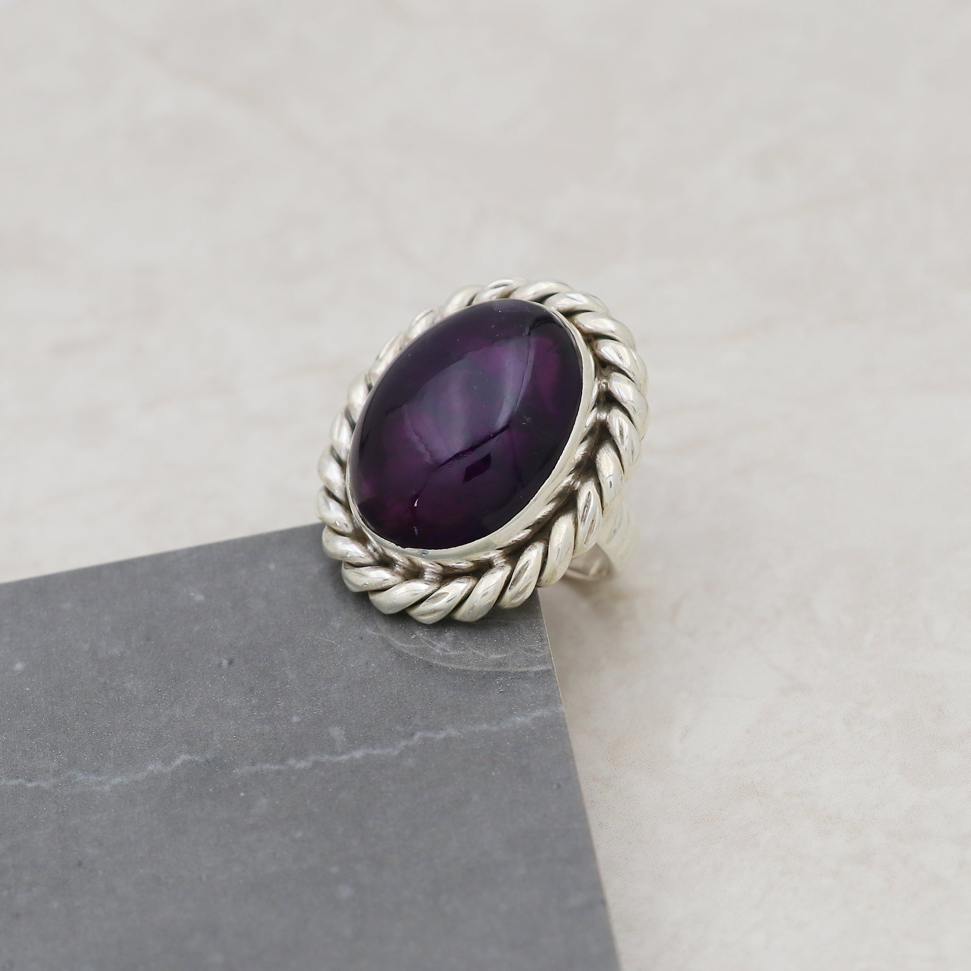 Rope Amethyst Ring