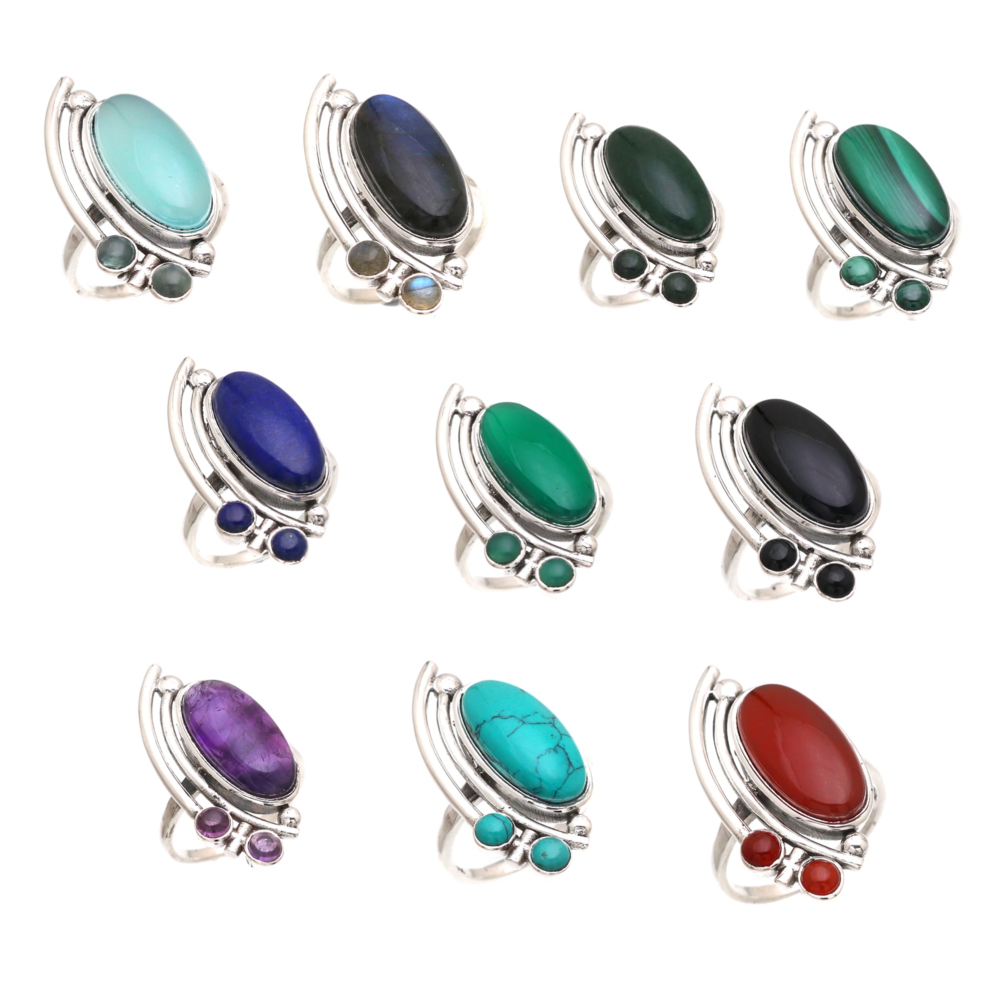 Triple Gemstone Ring