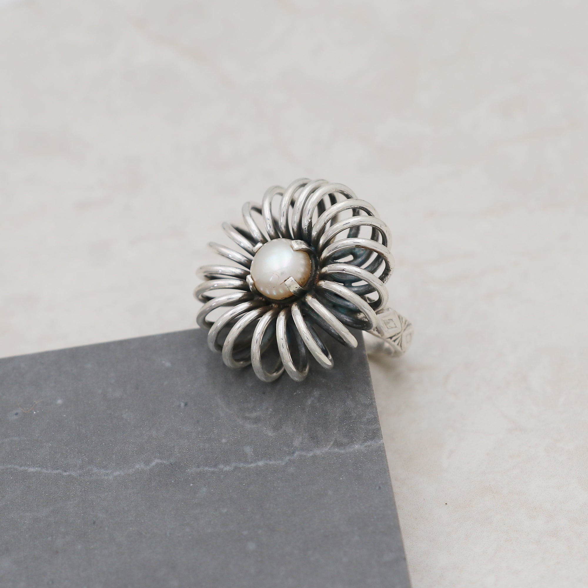 Sunflower Pearl Ring