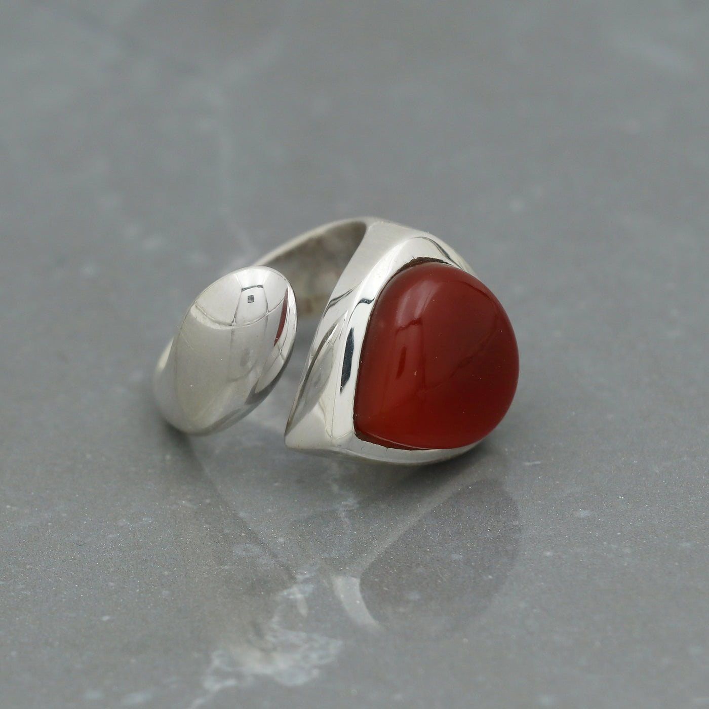 Classic Twisted Love Red Onyx Ring