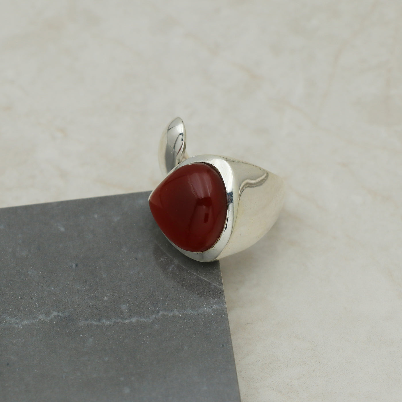 Classic Twisted Love Red Onyx Ring
