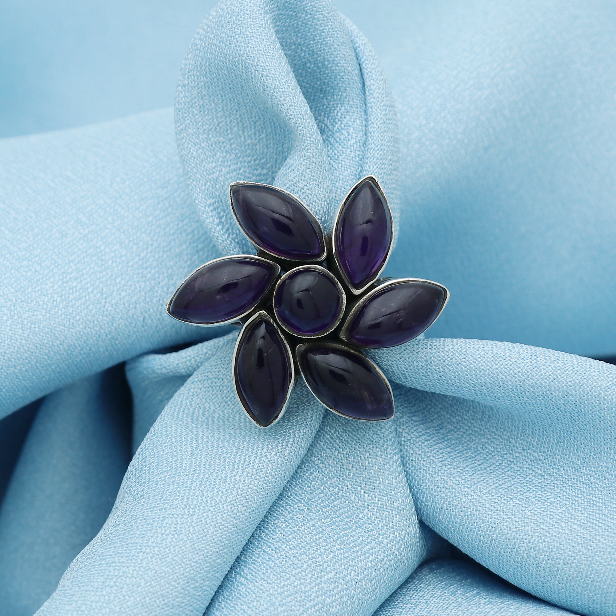 Flowery Gemstone Ring