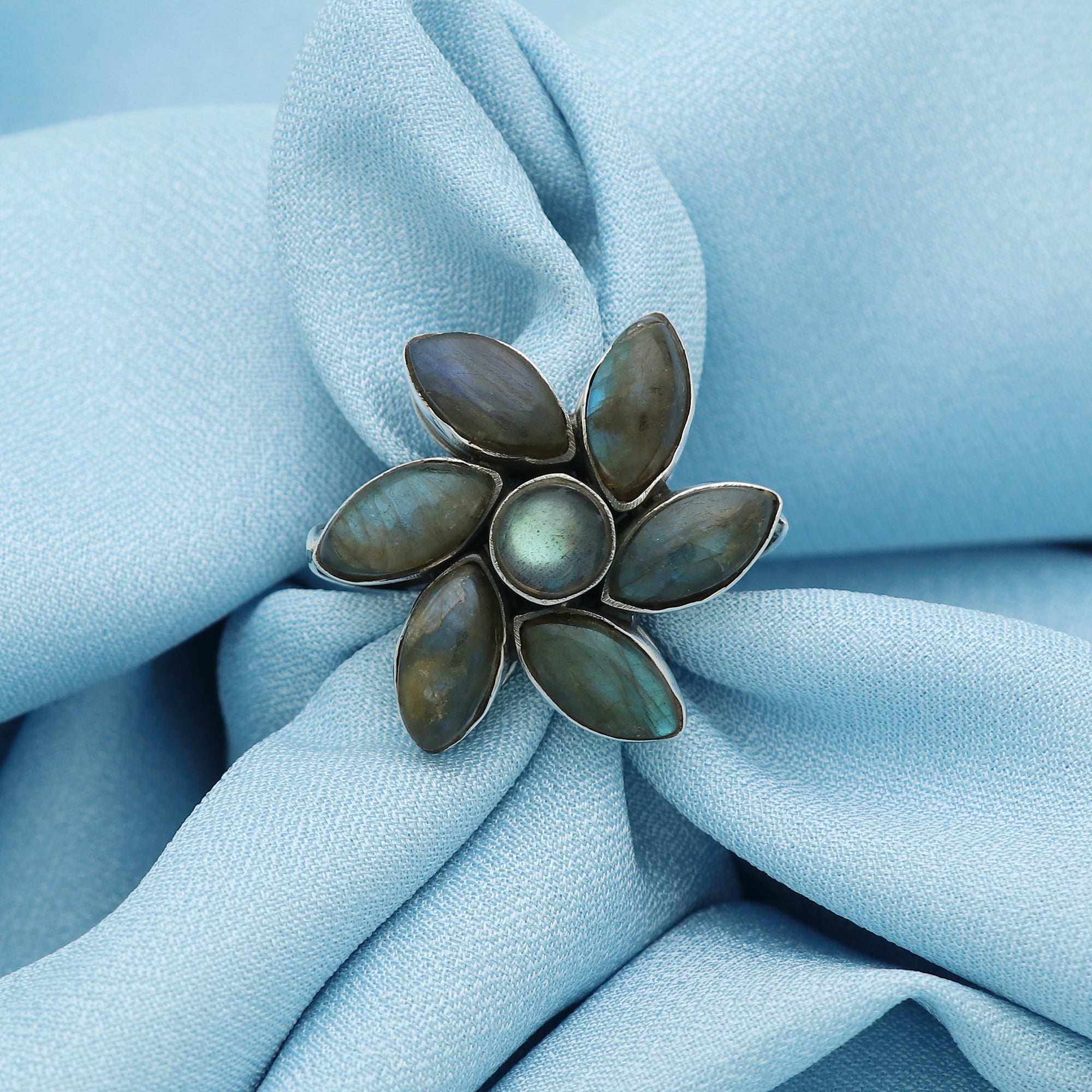 Flowery Gemstone Ring