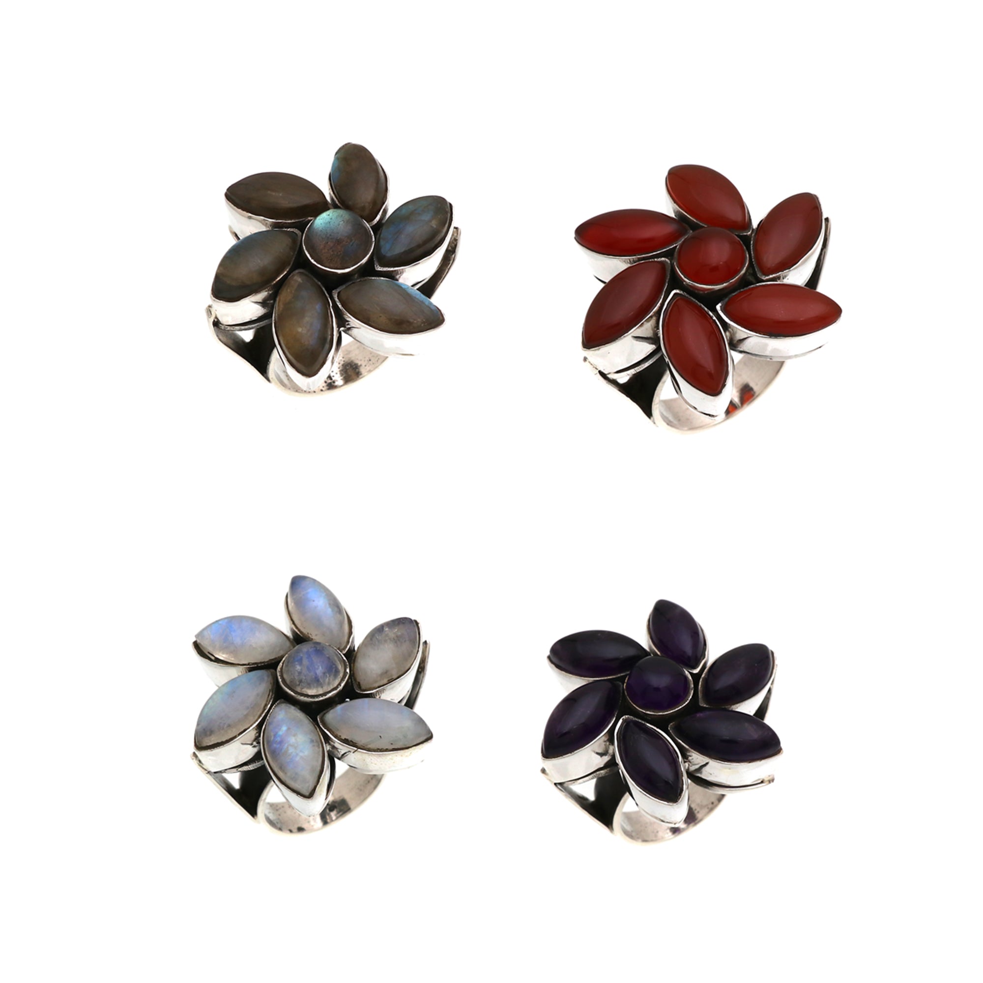 Flowery Gemstone Ring