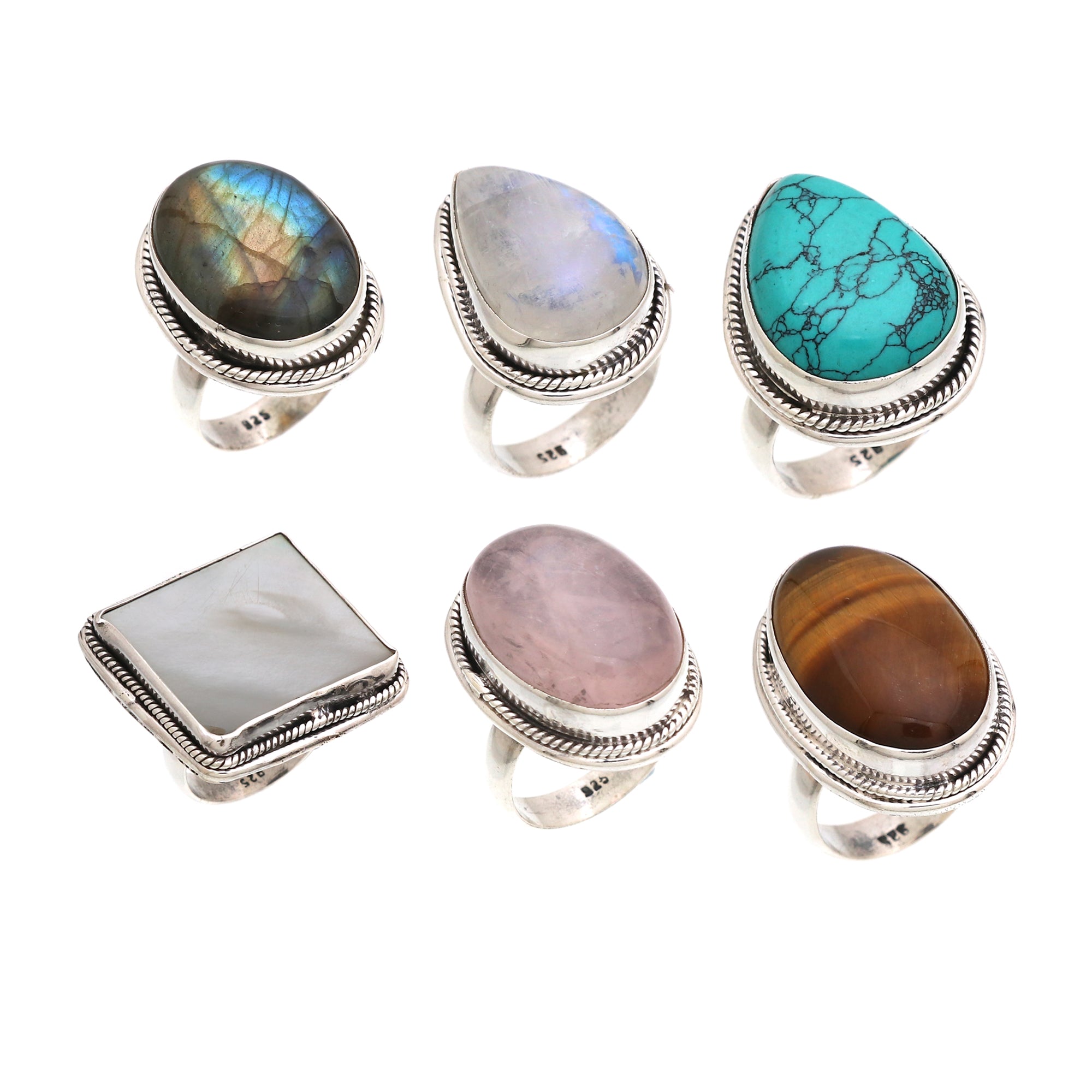 Free Size Stone Rings