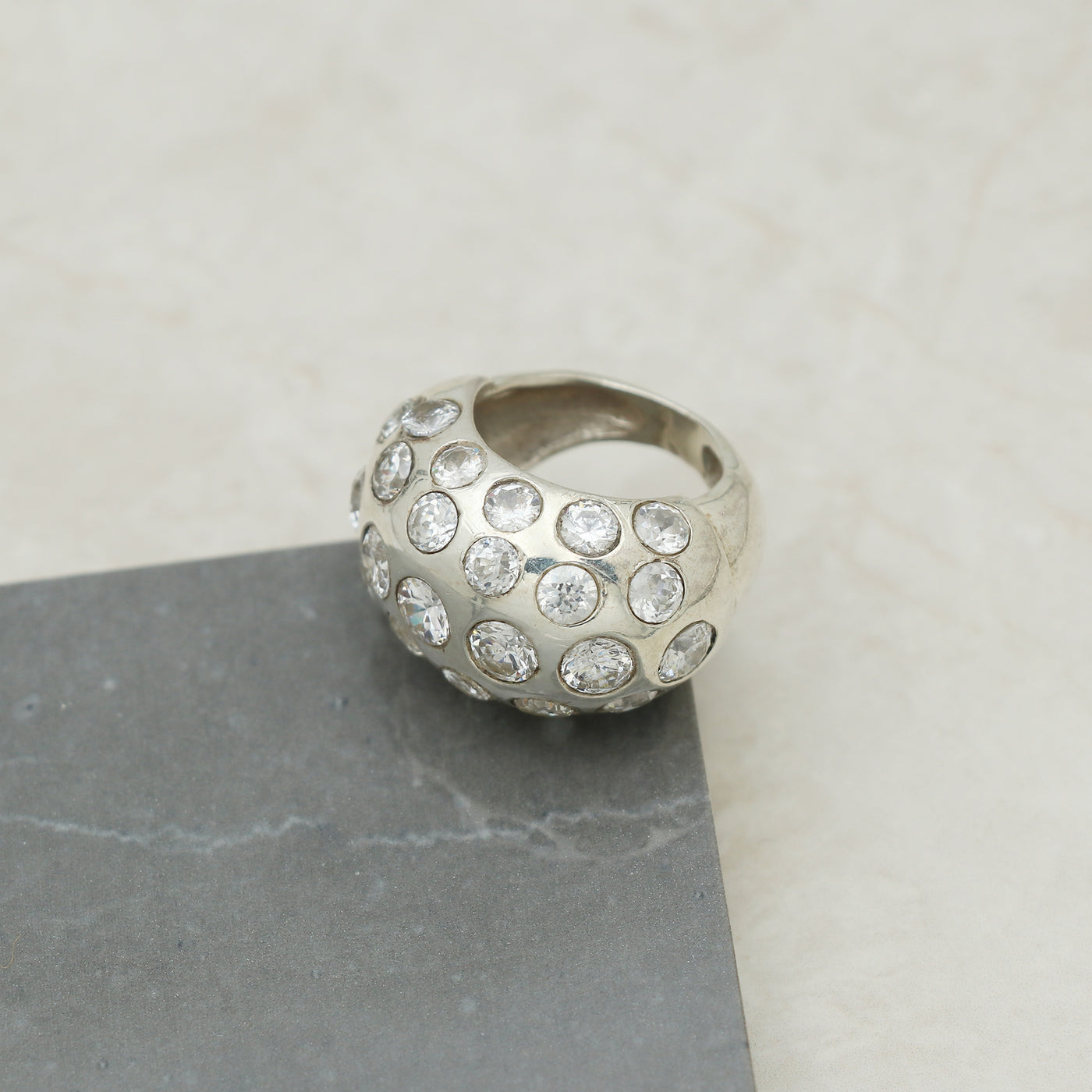 Dome Cubic Zirconia Ring