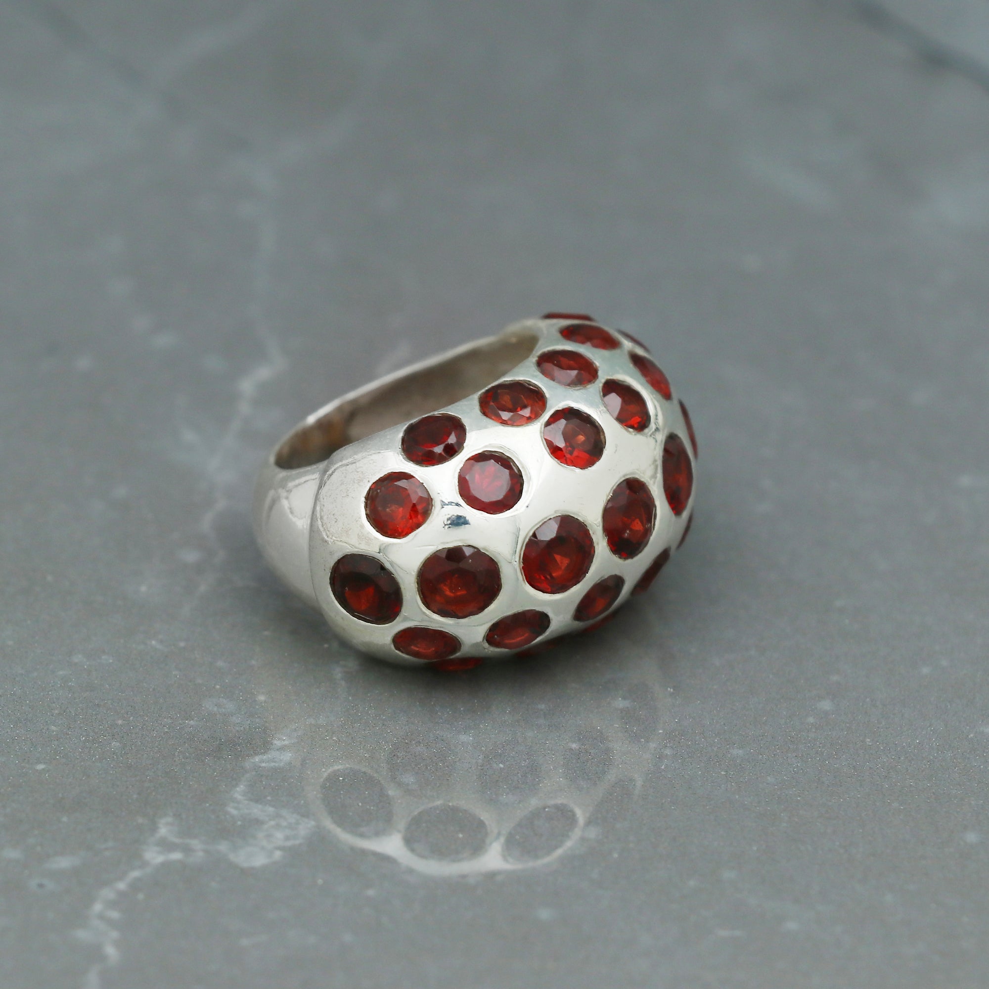 Dome Garnet Ring