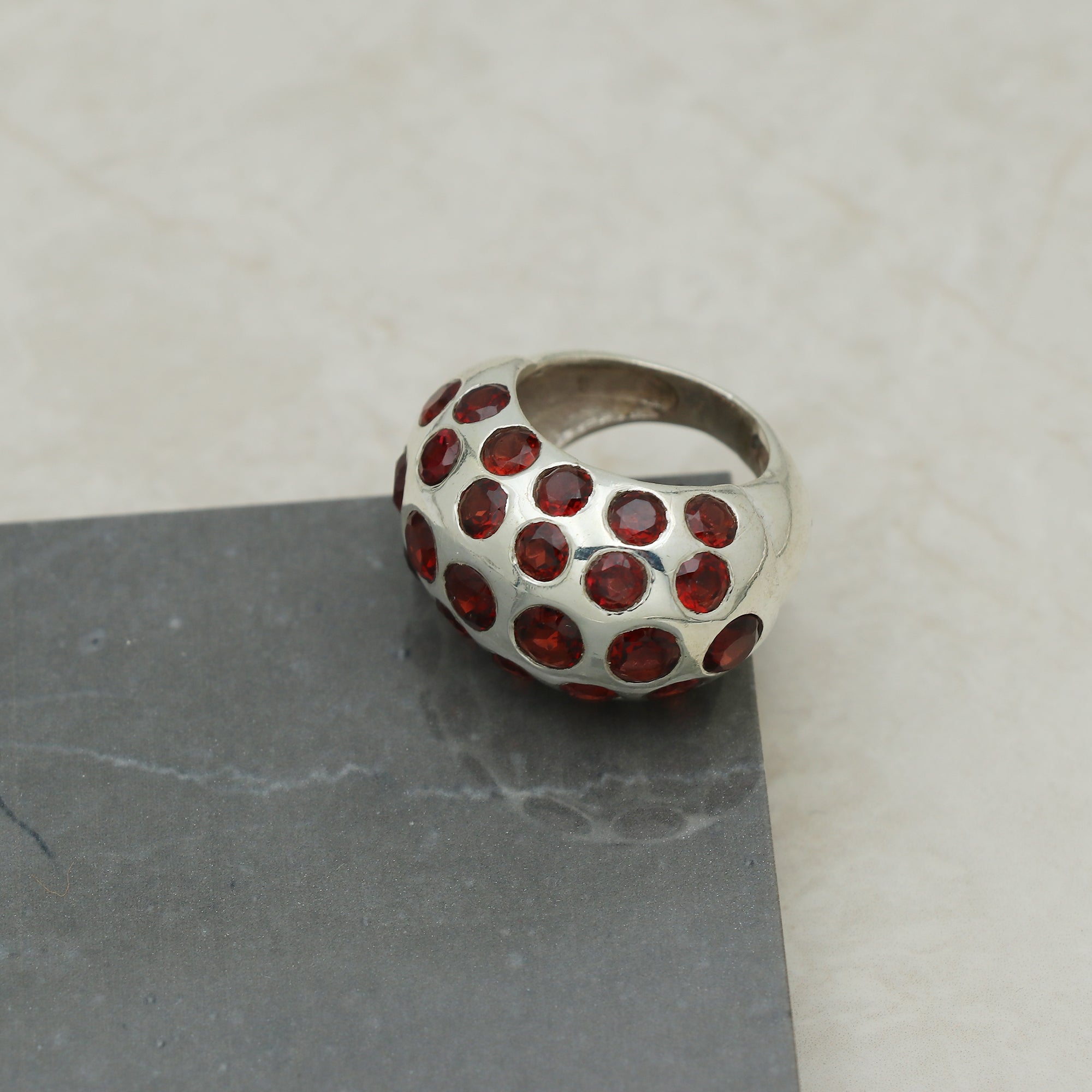 Dome Garnet Ring