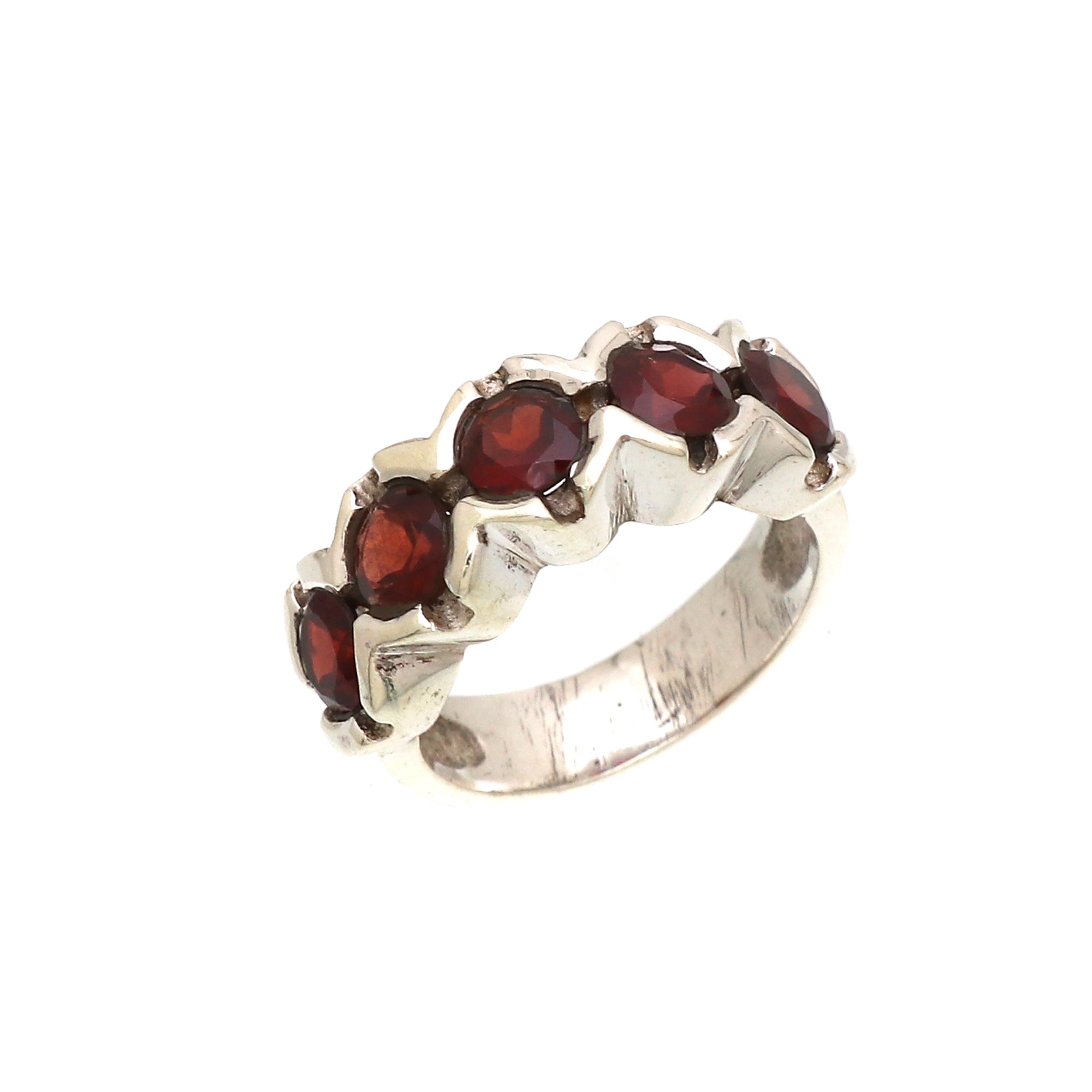 Silver Gemstone Band