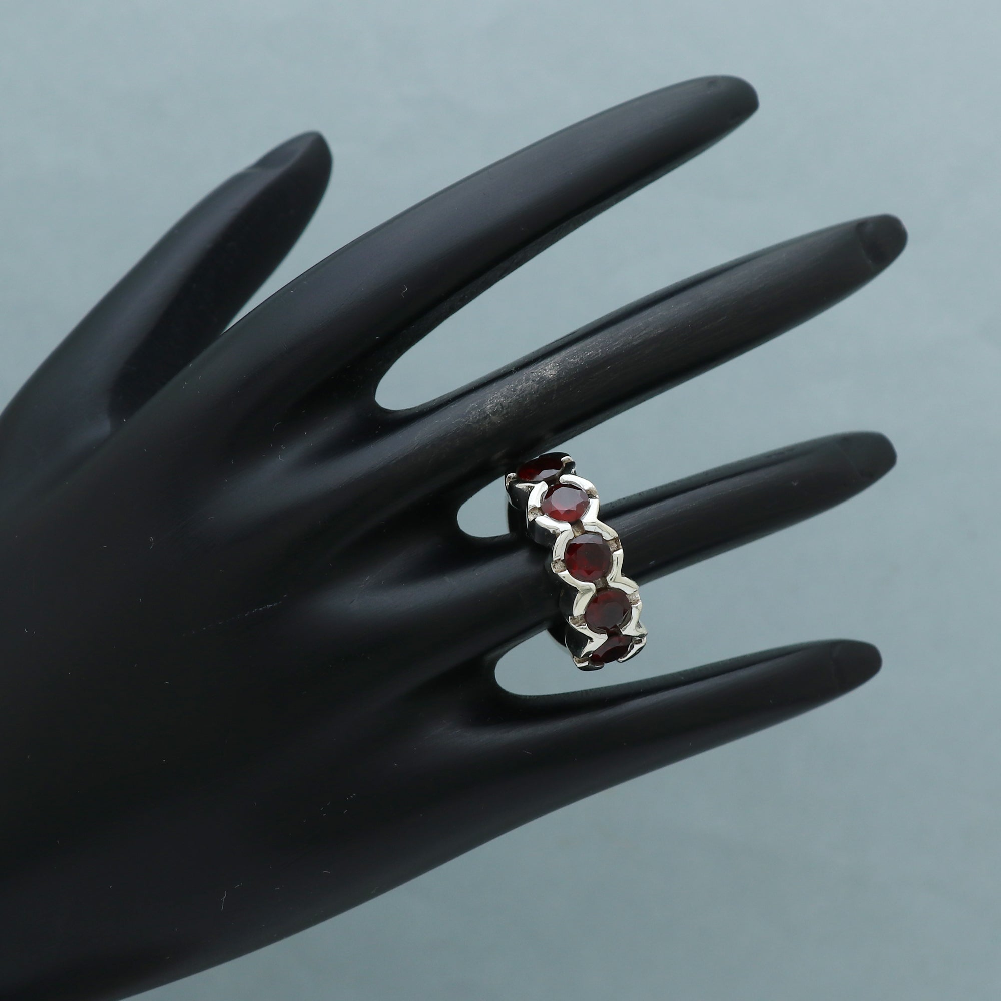 Silver Gemstone Band