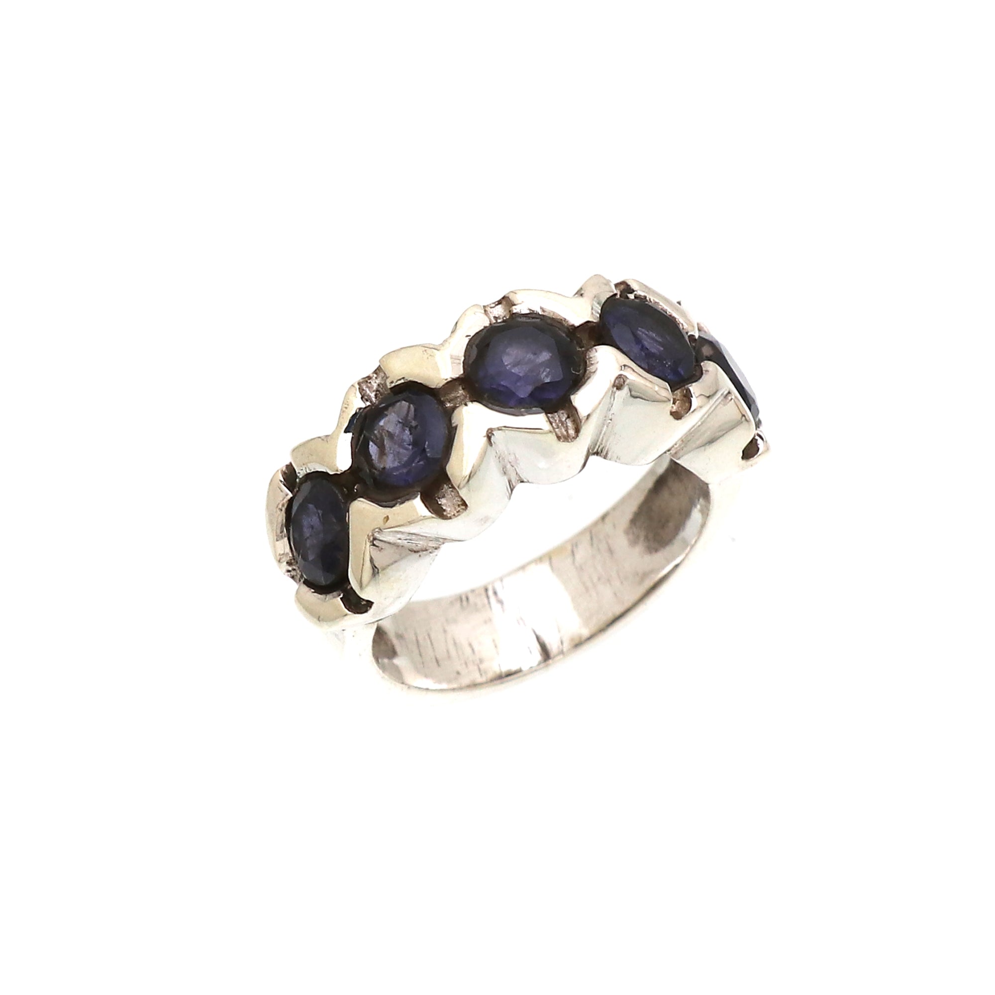 Silver Gemstone Band