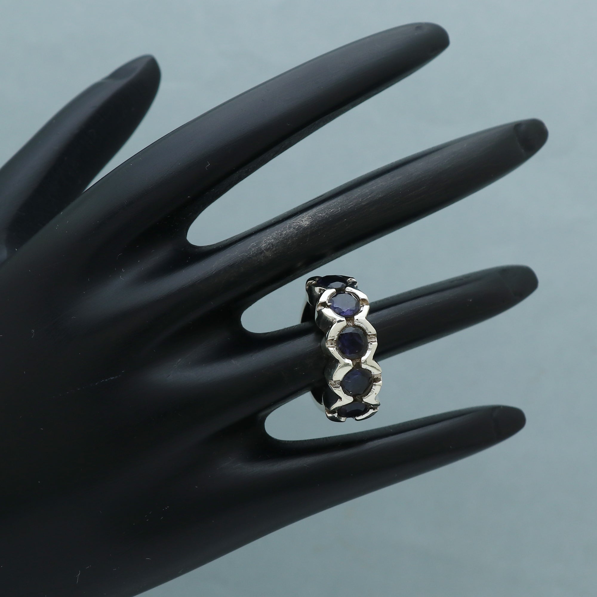 Silver Gemstone Band