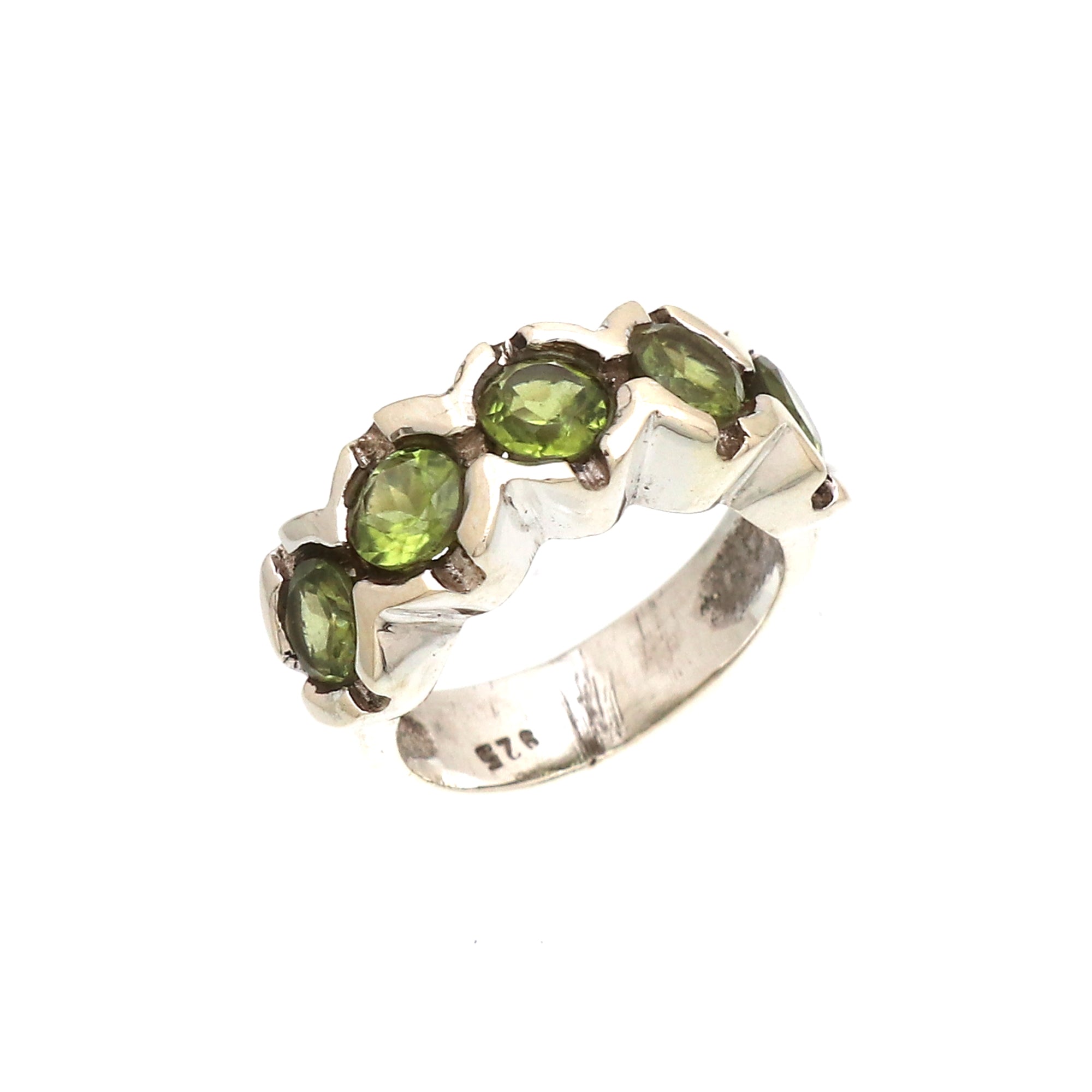 Silver Gemstone Band