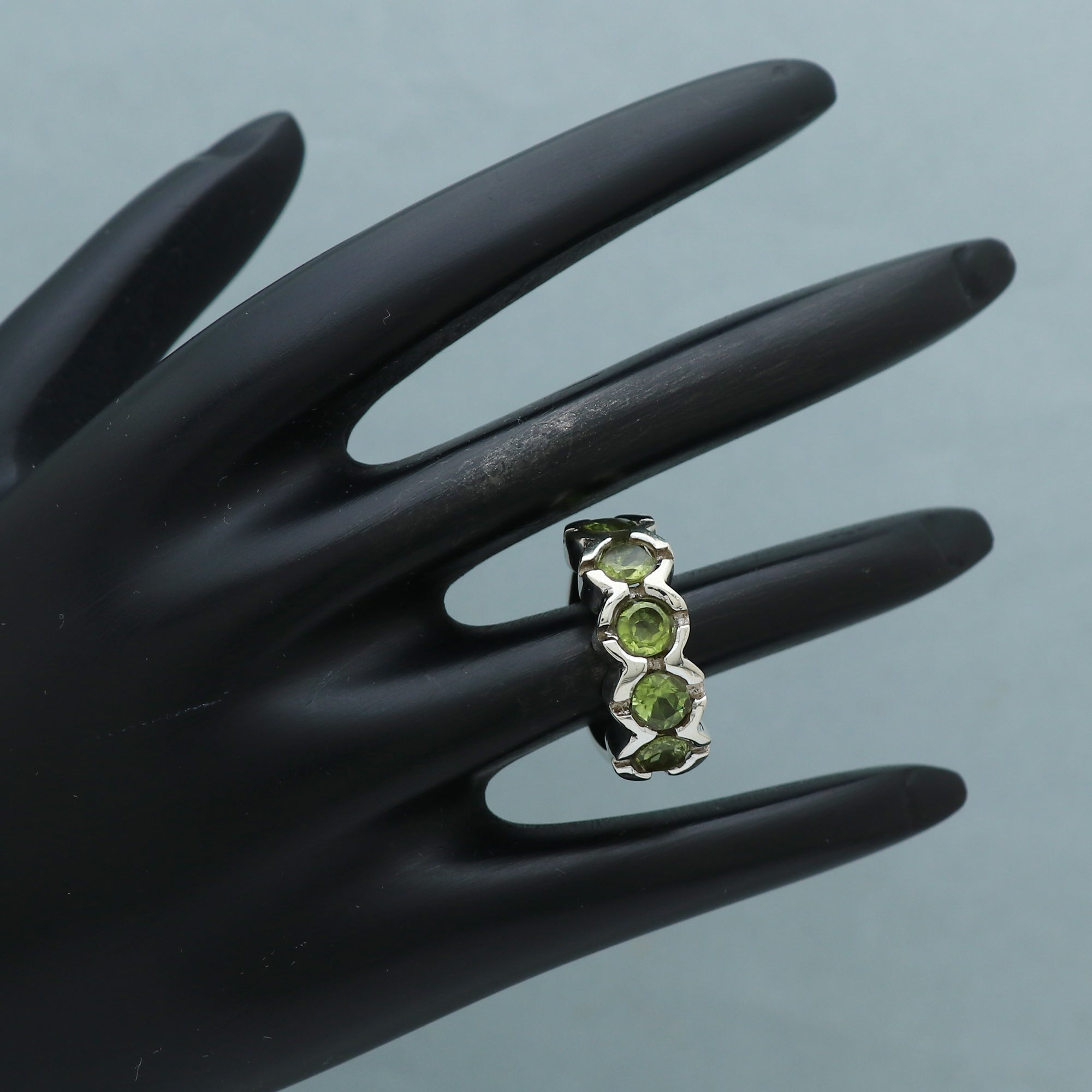 Silver Gemstone Band