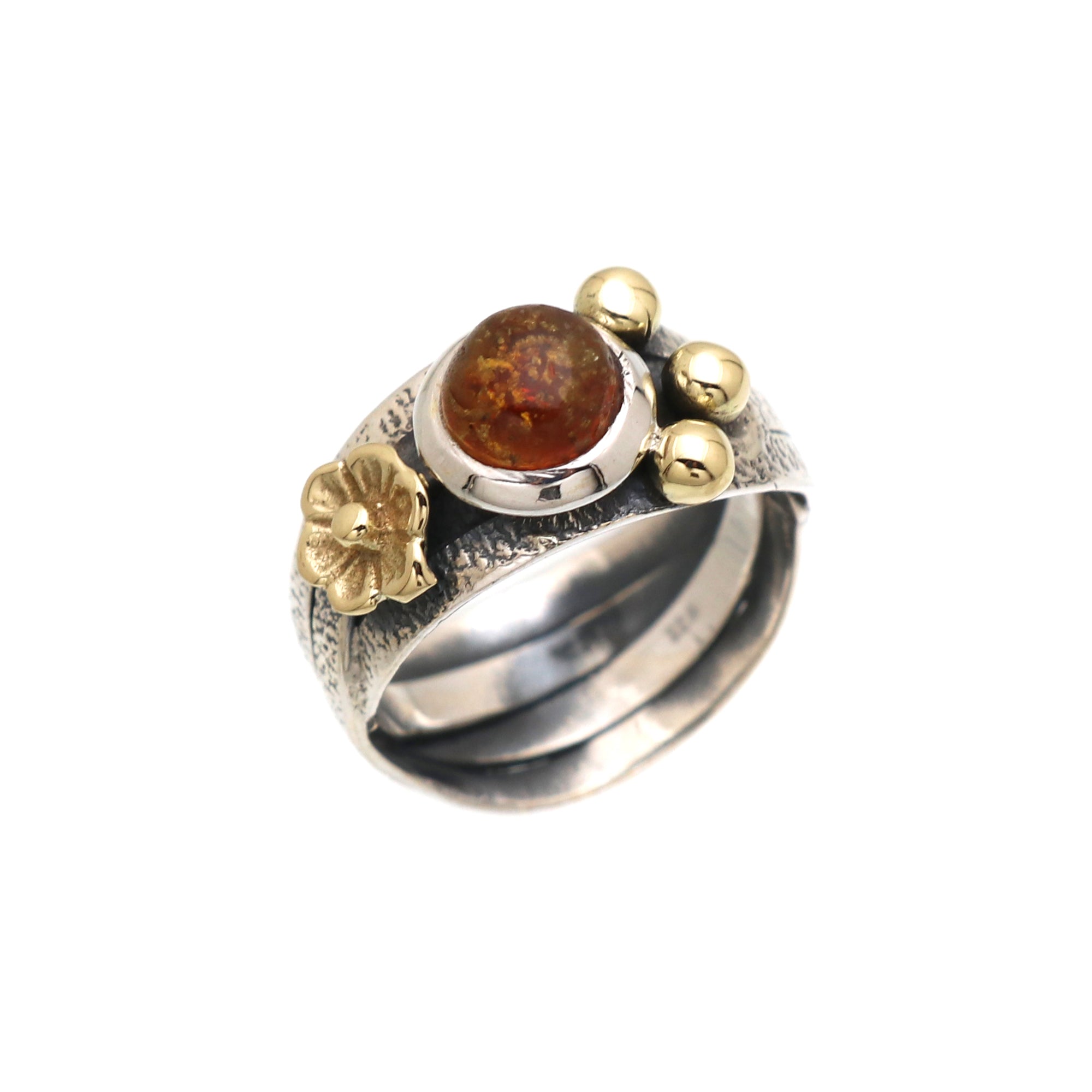Gold Plated Designer Silver Ring