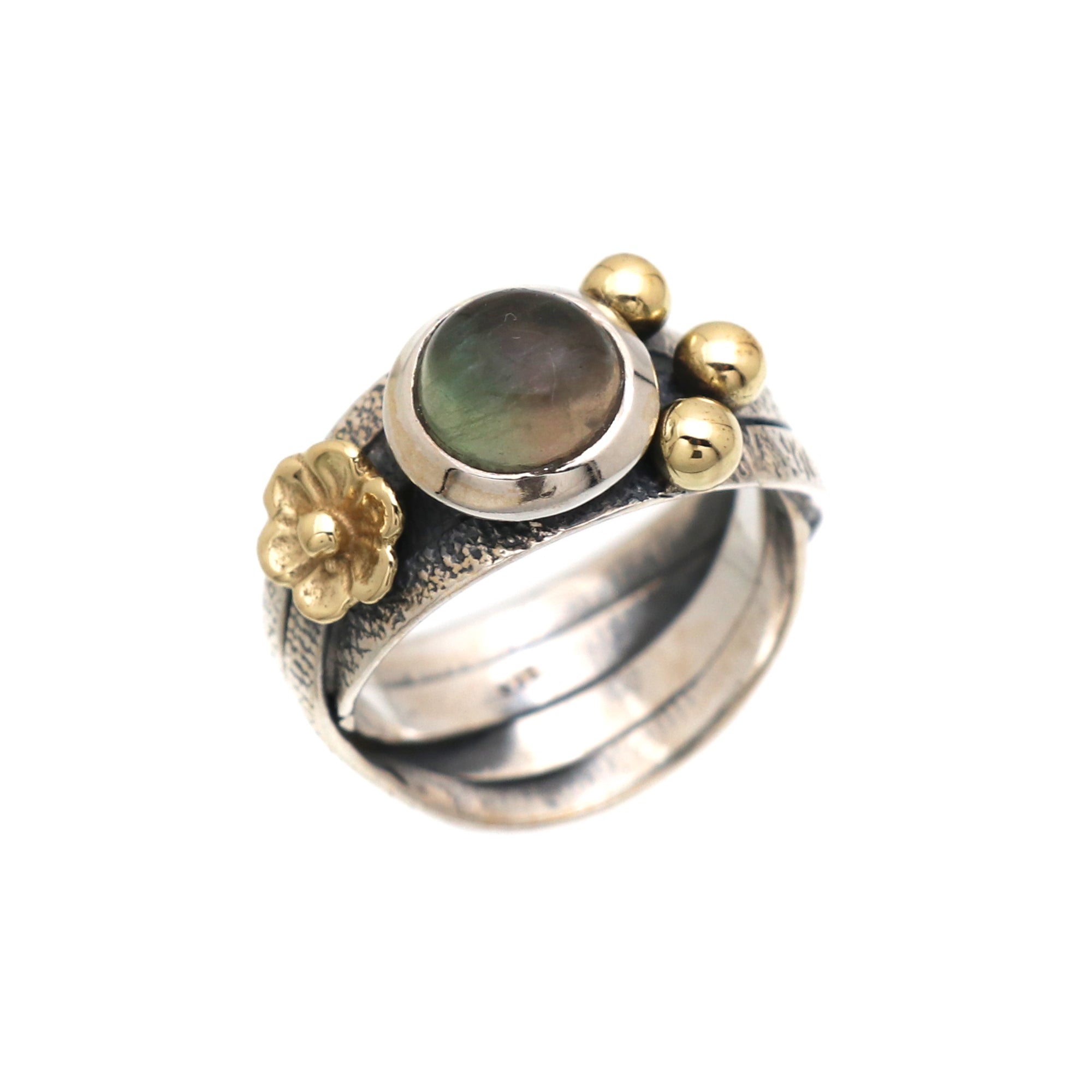 Gold Plated Designer Silver Ring