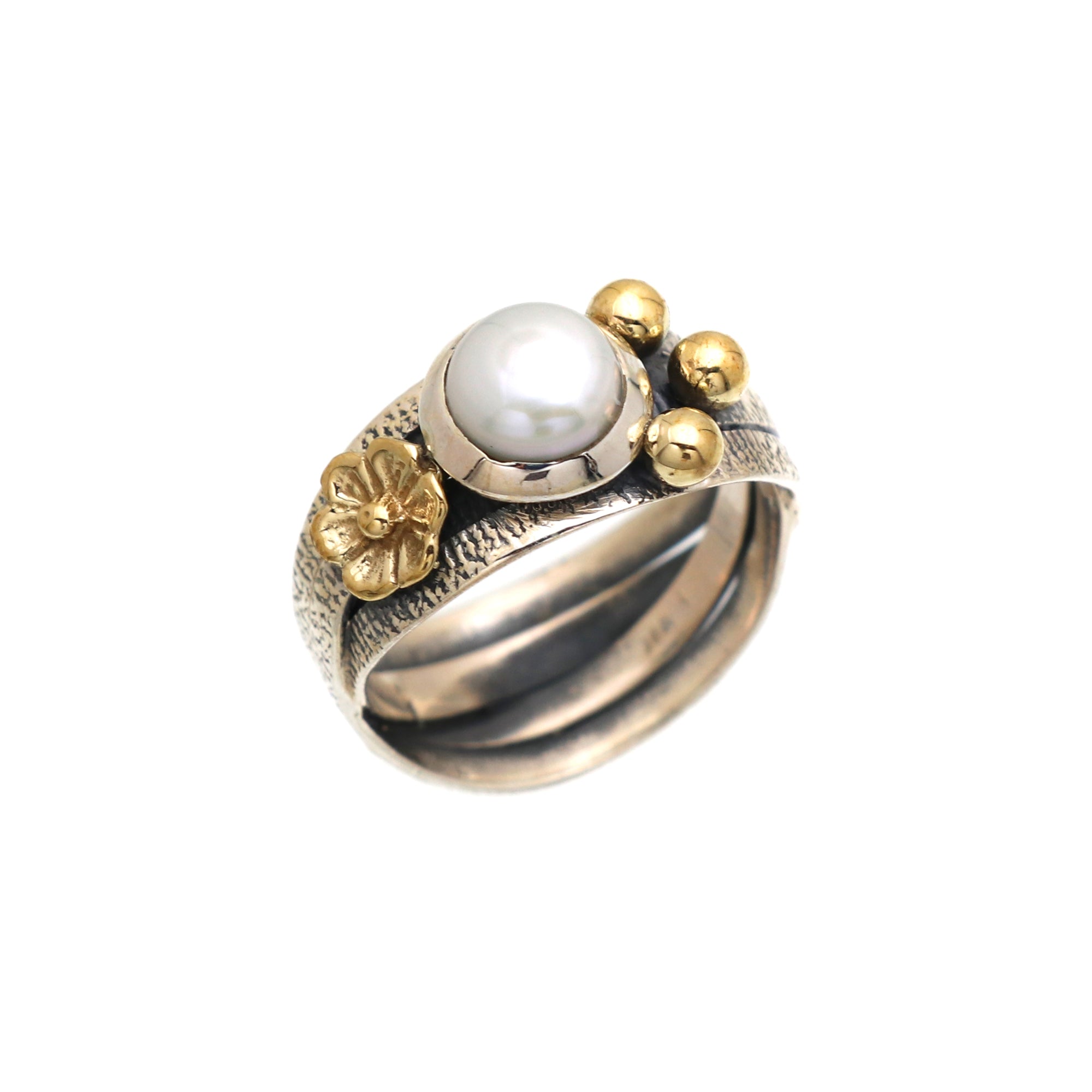 Gold Plated Designer Silver Ring