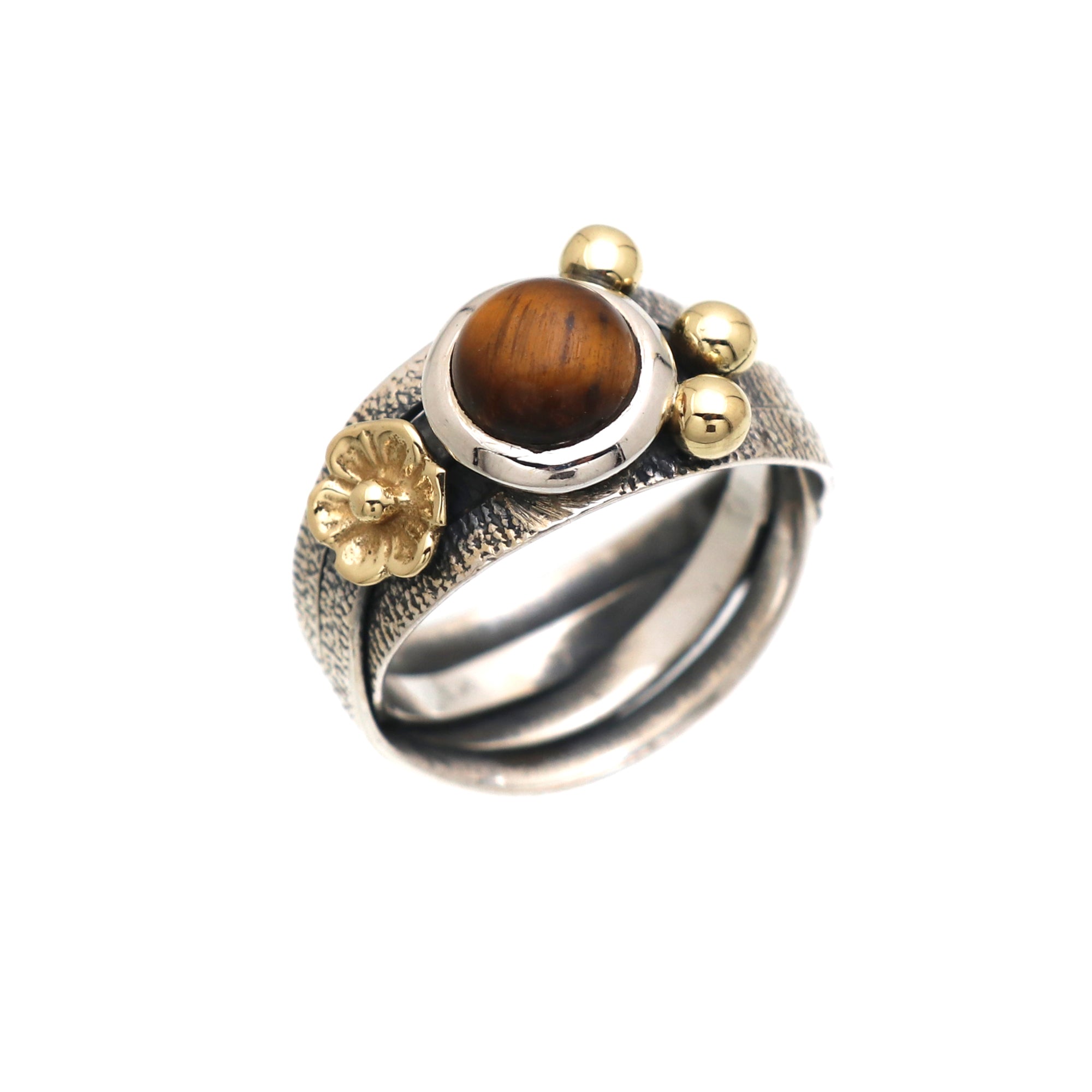 Gold Plated Designer Silver Ring