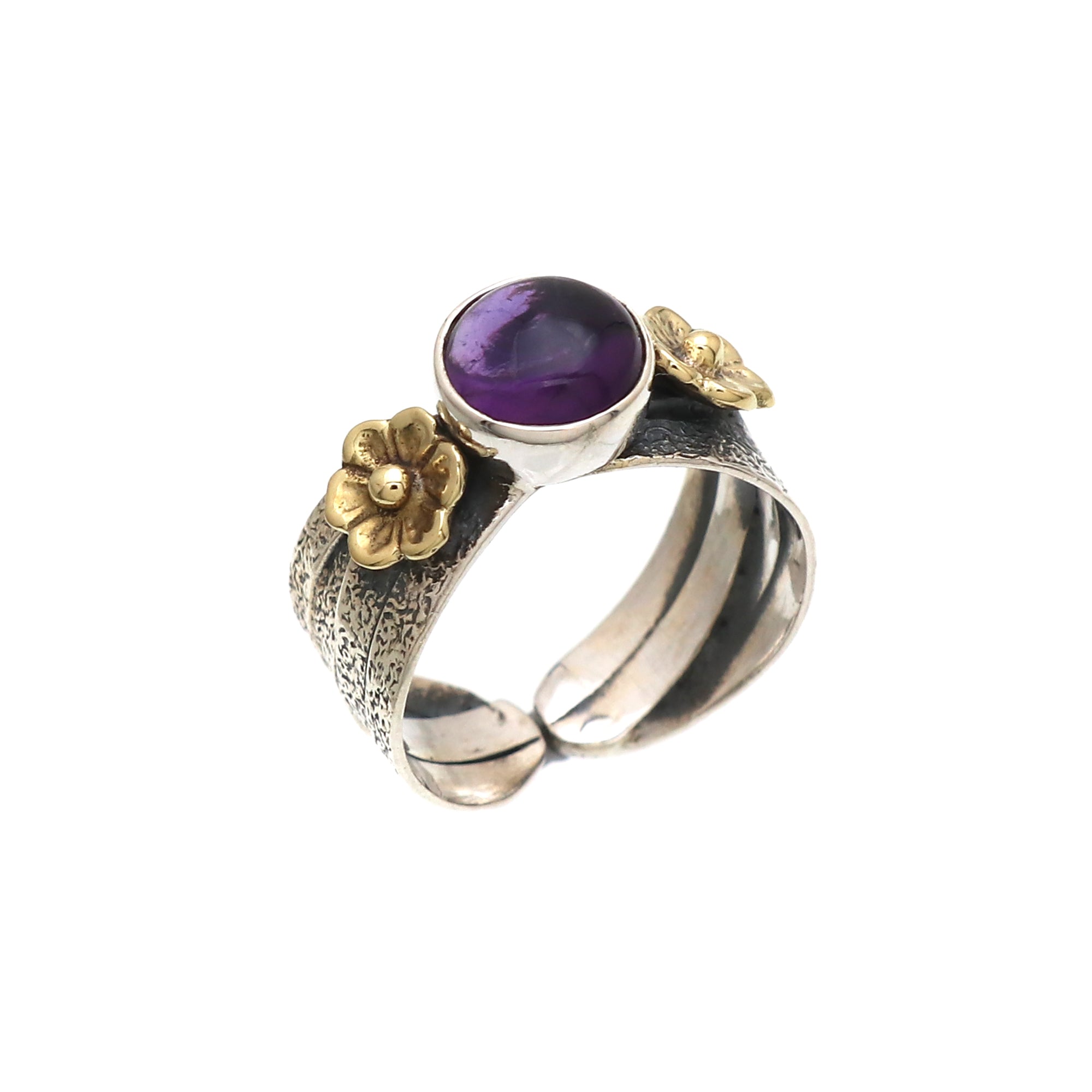Semi Precious Gemstone Gold Plated Ring